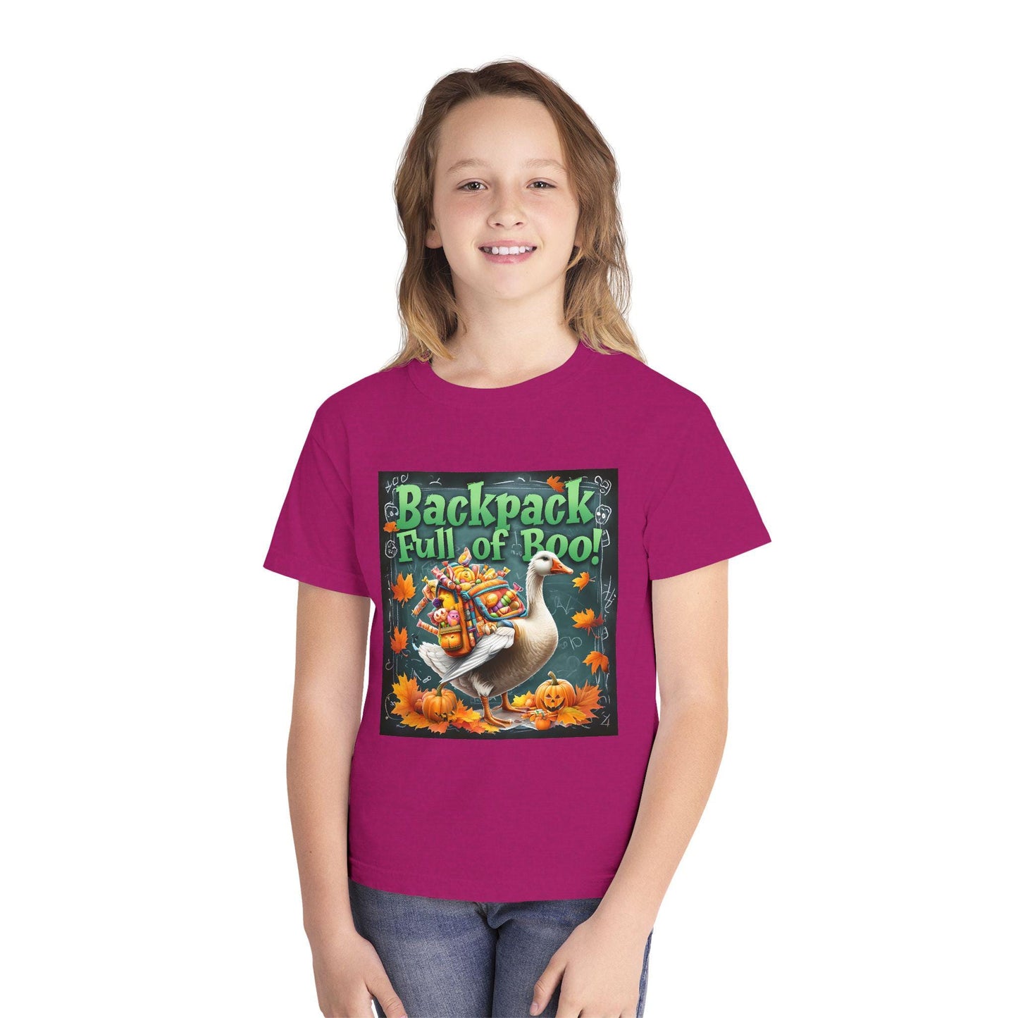Backpack Full of Boo Youth Tee: Fun Halloween Shirt for Kids