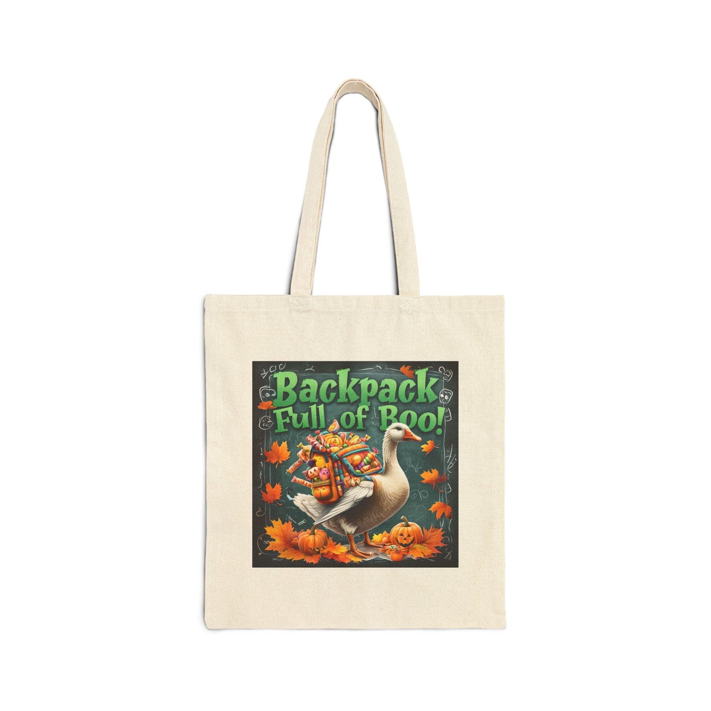 Spooky Goose Cotton Canvas Tote Bag: Halloween Trick or Treat Carryall