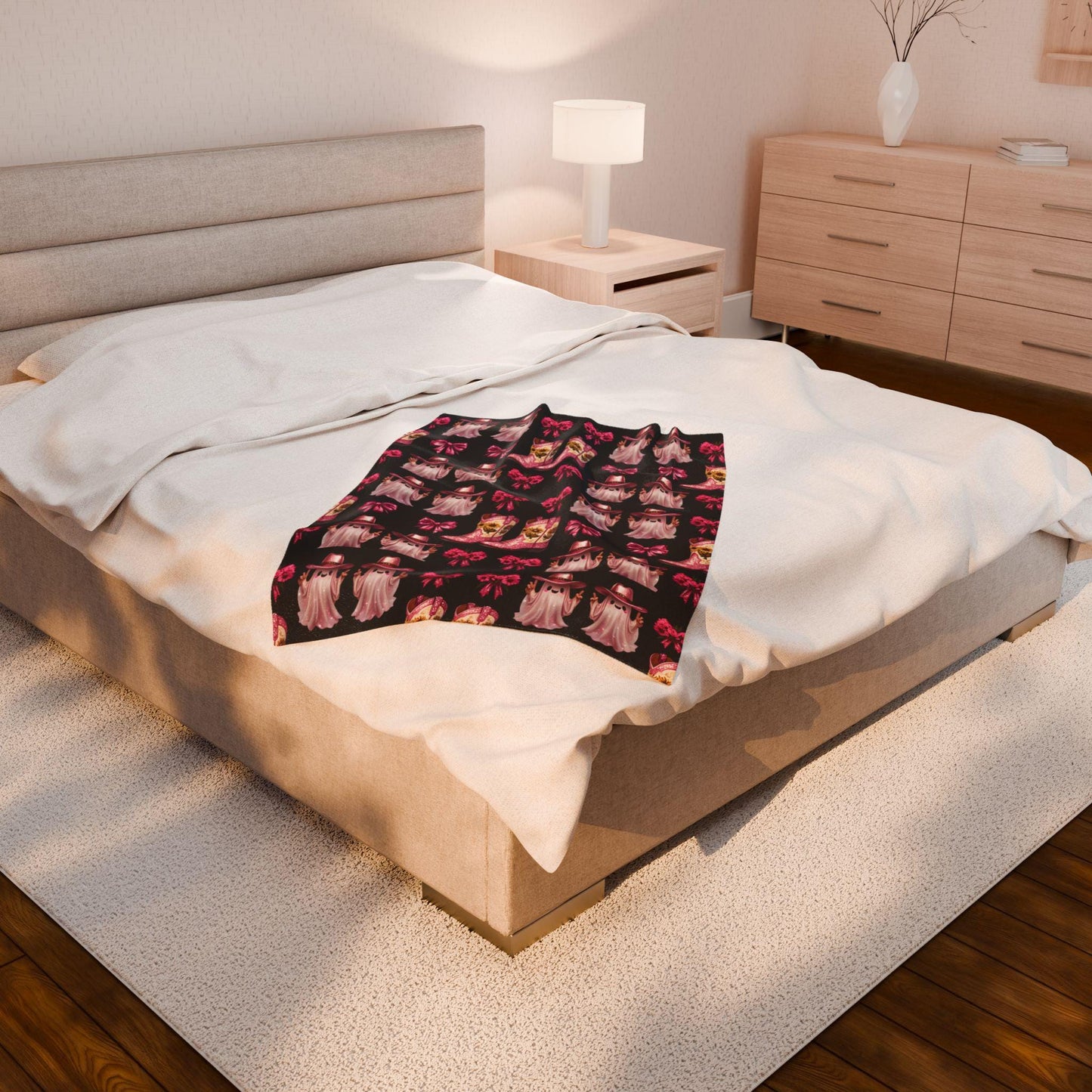 Pink Western Plush Blanket: Glam Cowgirl Home Decor Throw