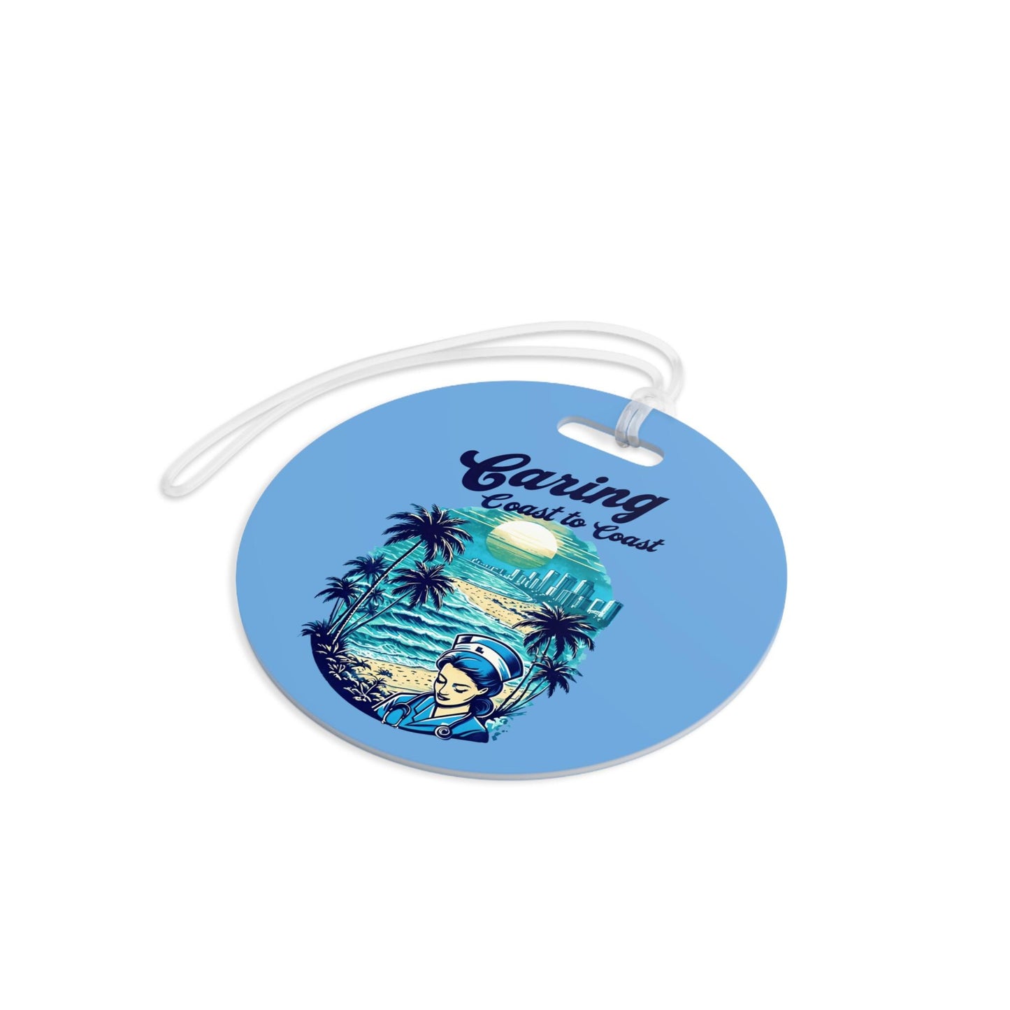 Tropical Luggage Tag: Travel Nurse, Summer Vacation Accessory