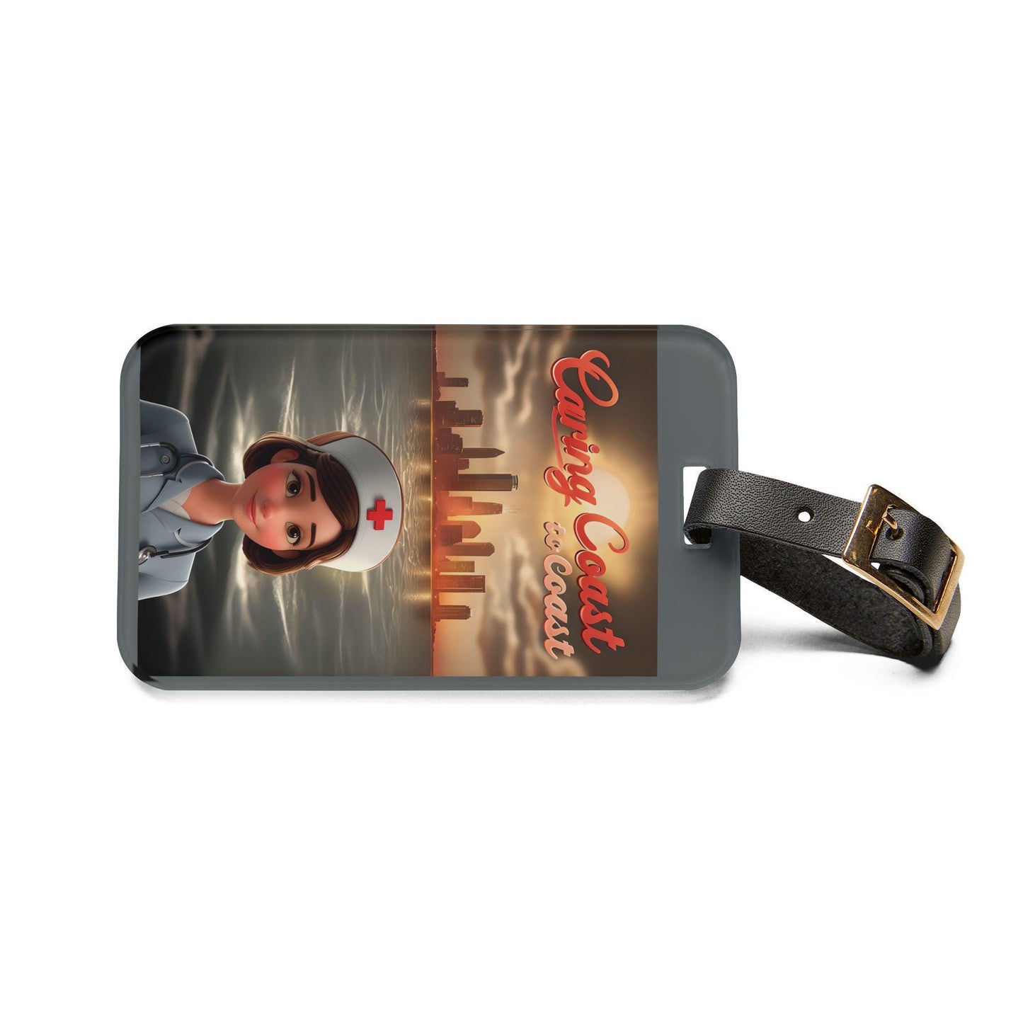 Nurse Luggage Tag: Acrylic Travel Accessory with Leather Strap