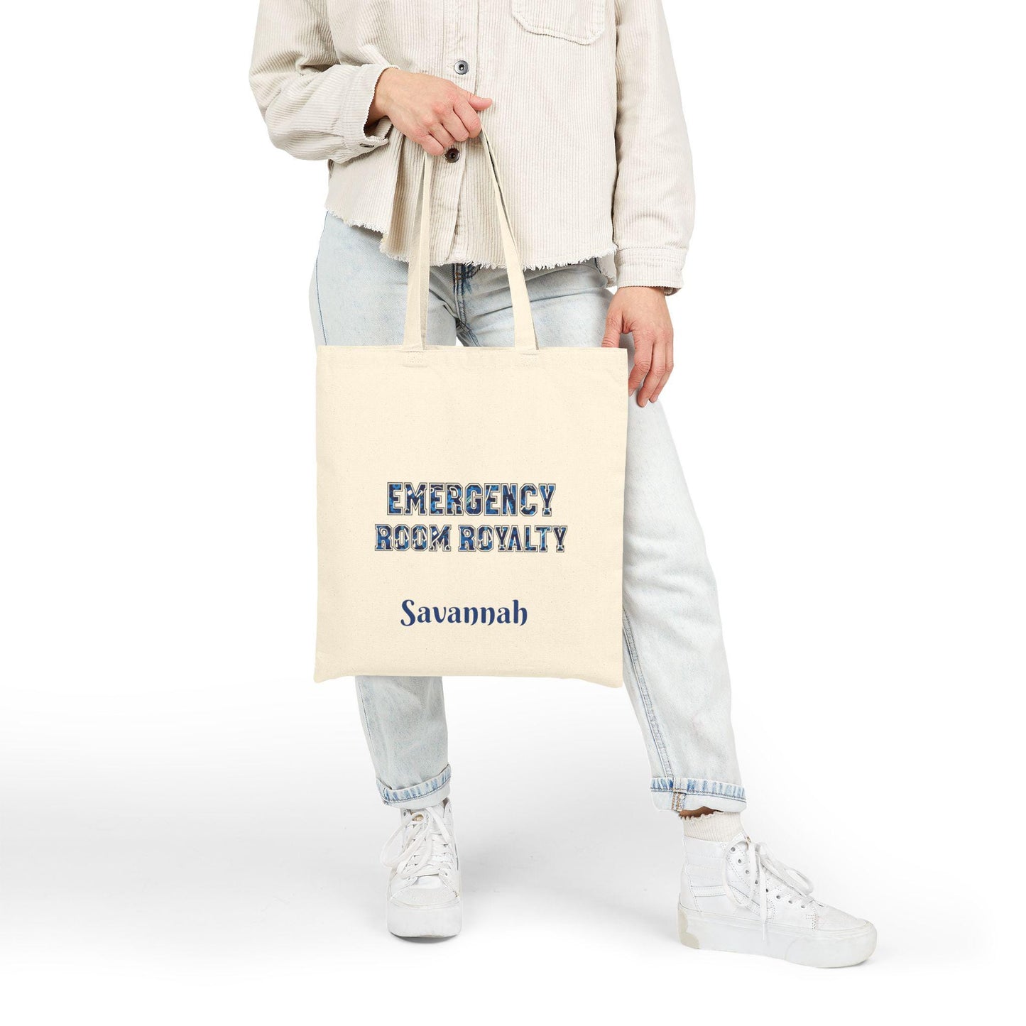 Emergency Room Royalty Cotton Canvas Tote Bag: Nurse, Medical Student Gift