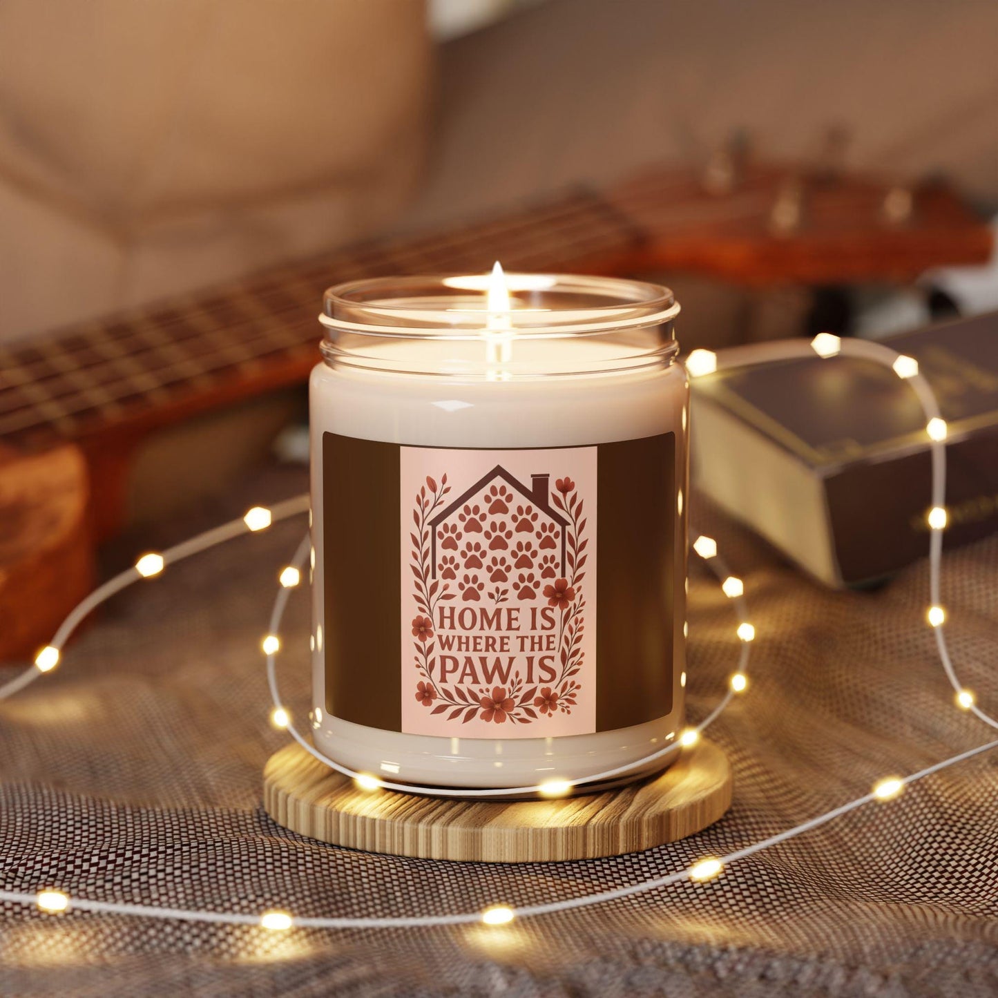 Scented Soy Candle: Home is Where the Paw Is - Pet Lover Gift