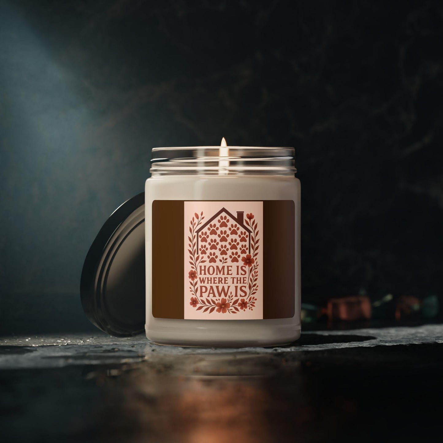 Scented Soy Candle: Home is Where the Paw Is - Pet Lover Gift