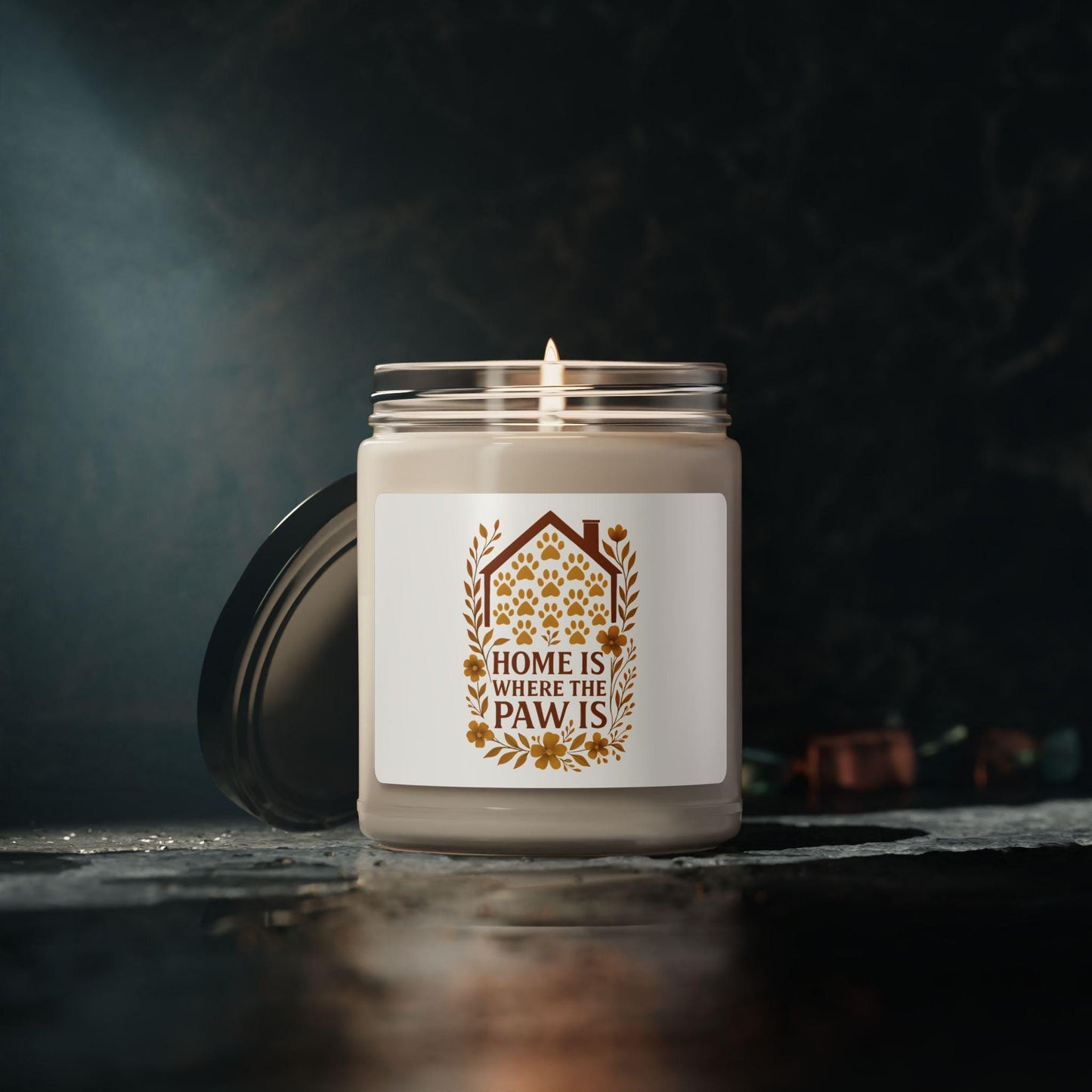 Scented Soy Candle: Home is Where the Paw Is - Pet Lover Gift