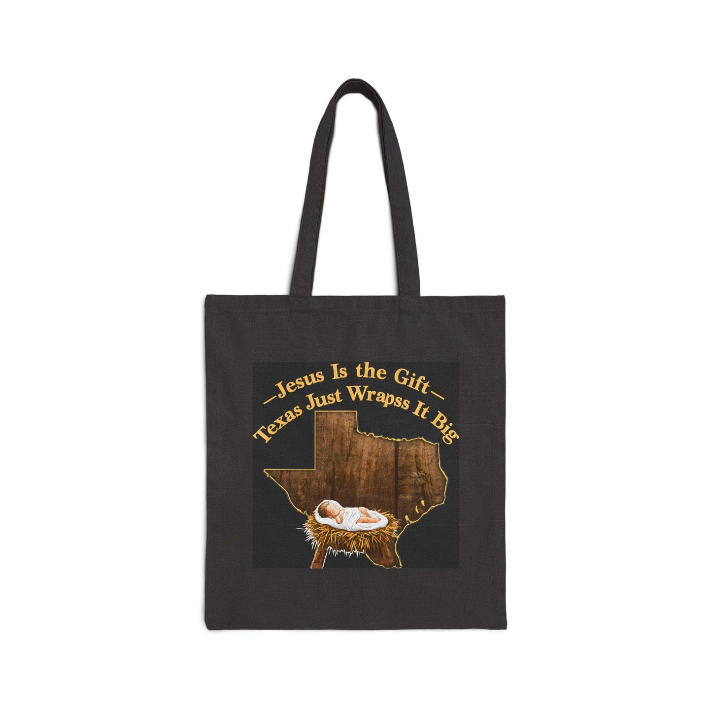 Jesus Is the Gift Cotton Canvas Tote Bag: Faith-Based Christmas Shopping