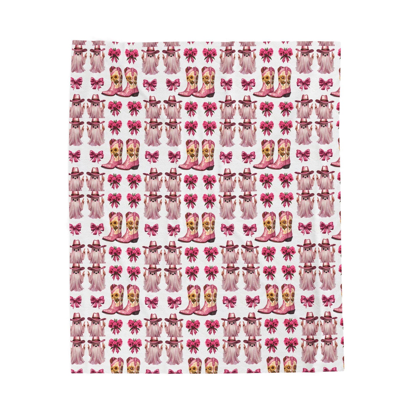 Pink Western Plush Blanket: Glam Cowgirl Home Decor Throw