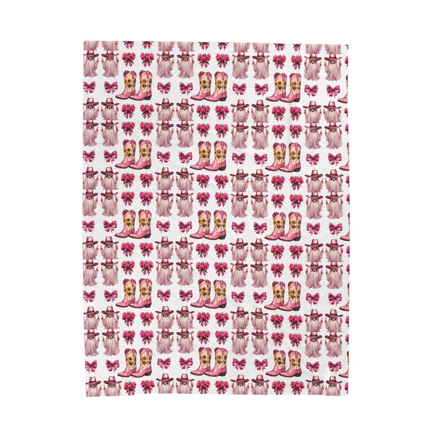 Pink Western Plush Blanket: Glam Cowgirl Home Decor Throw