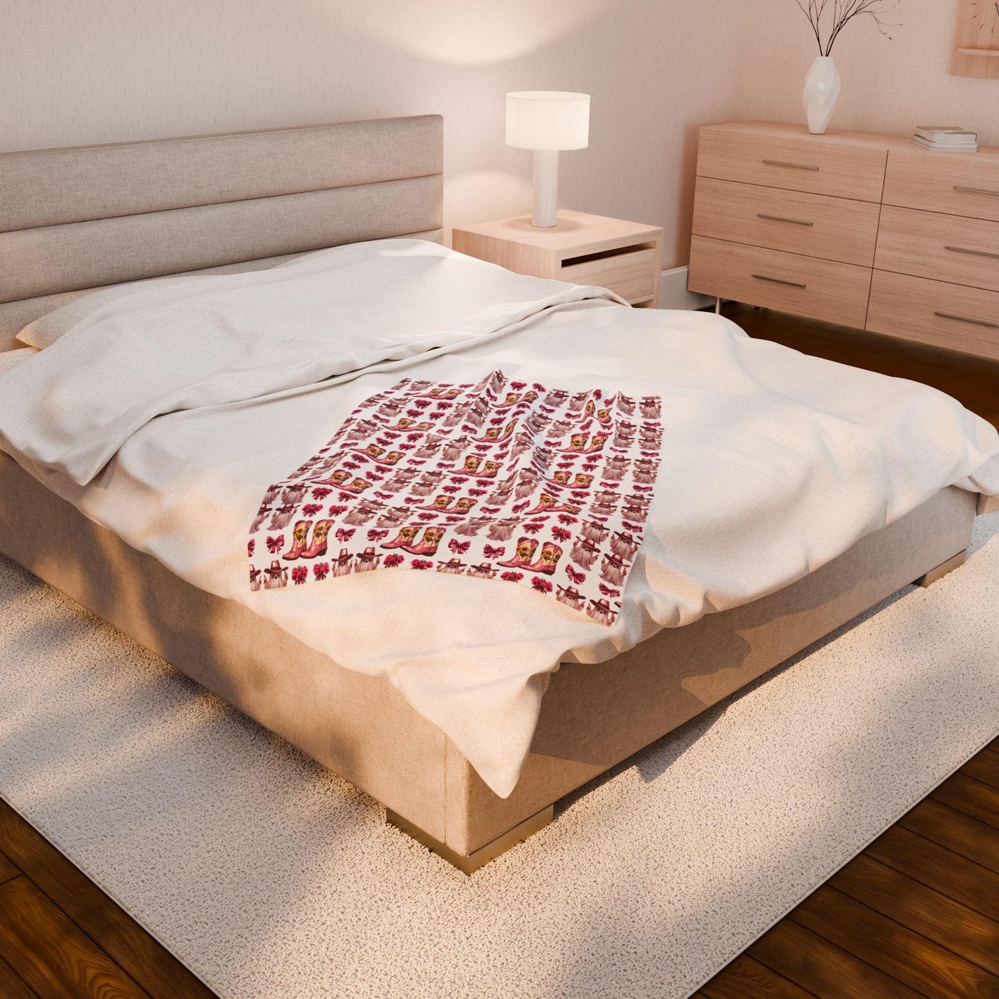 Pink Western Plush Blanket: Glam Cowgirl Home Decor Throw