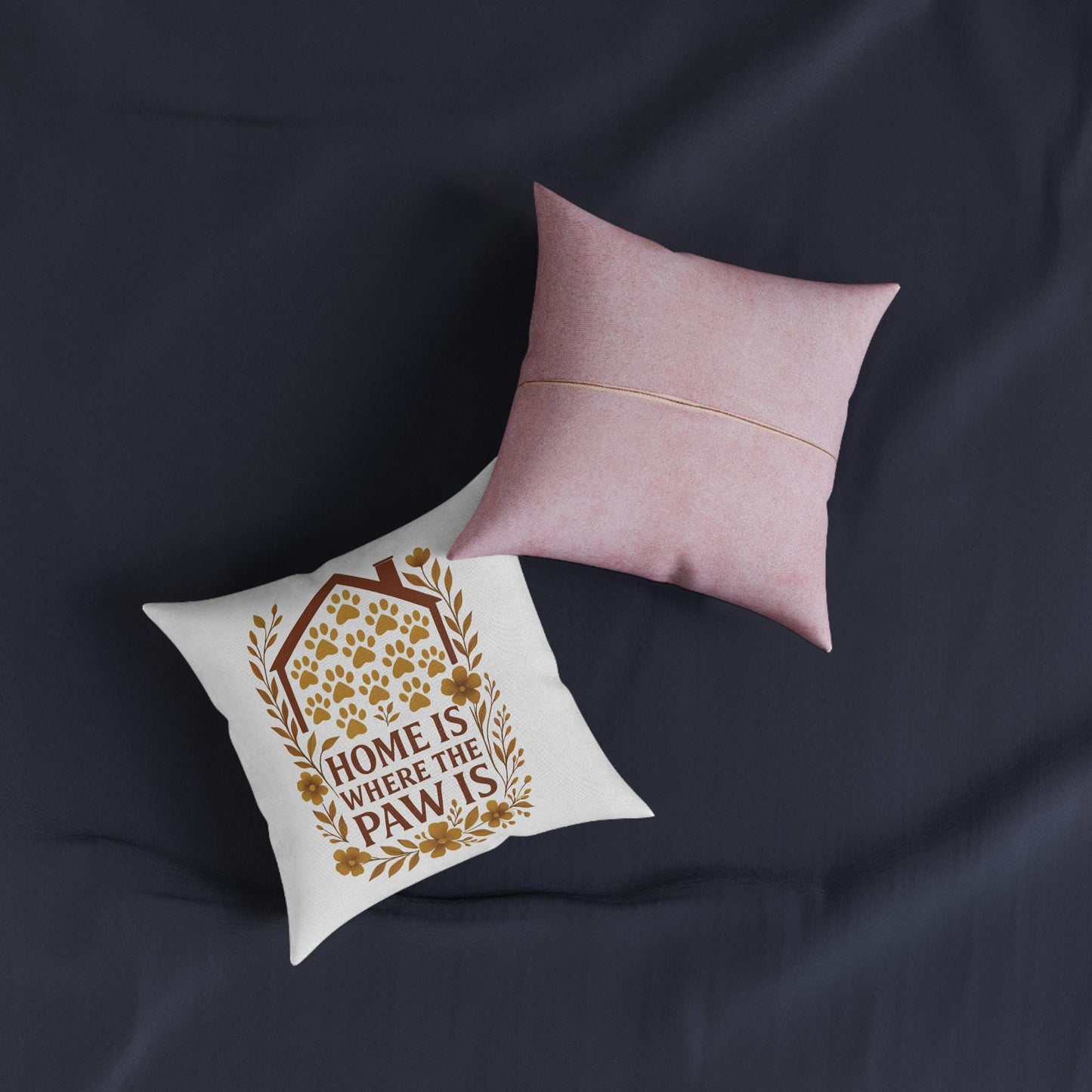 Home is Where the Paw Is Pillow: Cozy Faux Suede Pet Lover Cushion
