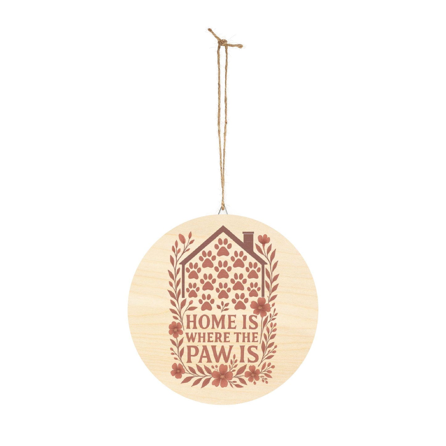 Paw Print Wooden Sign: Rustic Pet Lover Wall Art