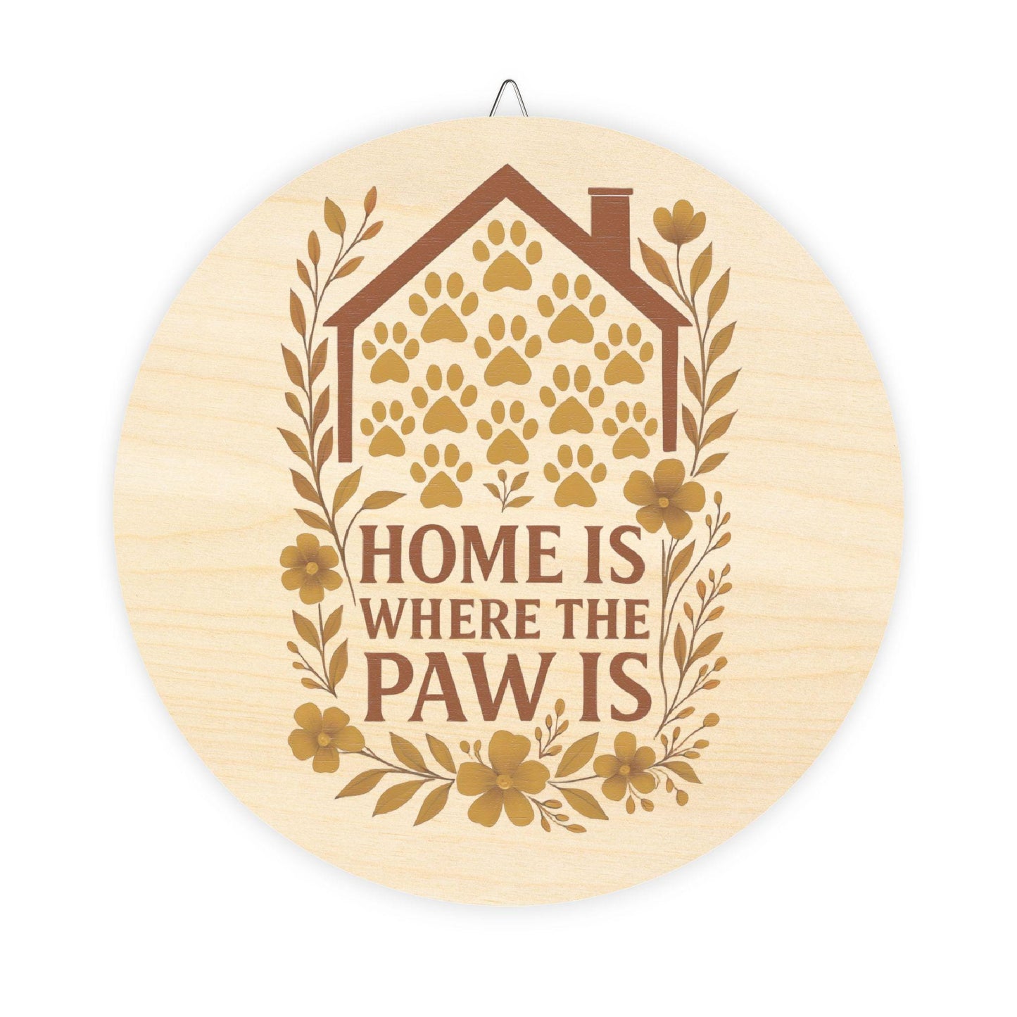 Paw Print Wooden Sign: Rustic Pet Lover Wall Art