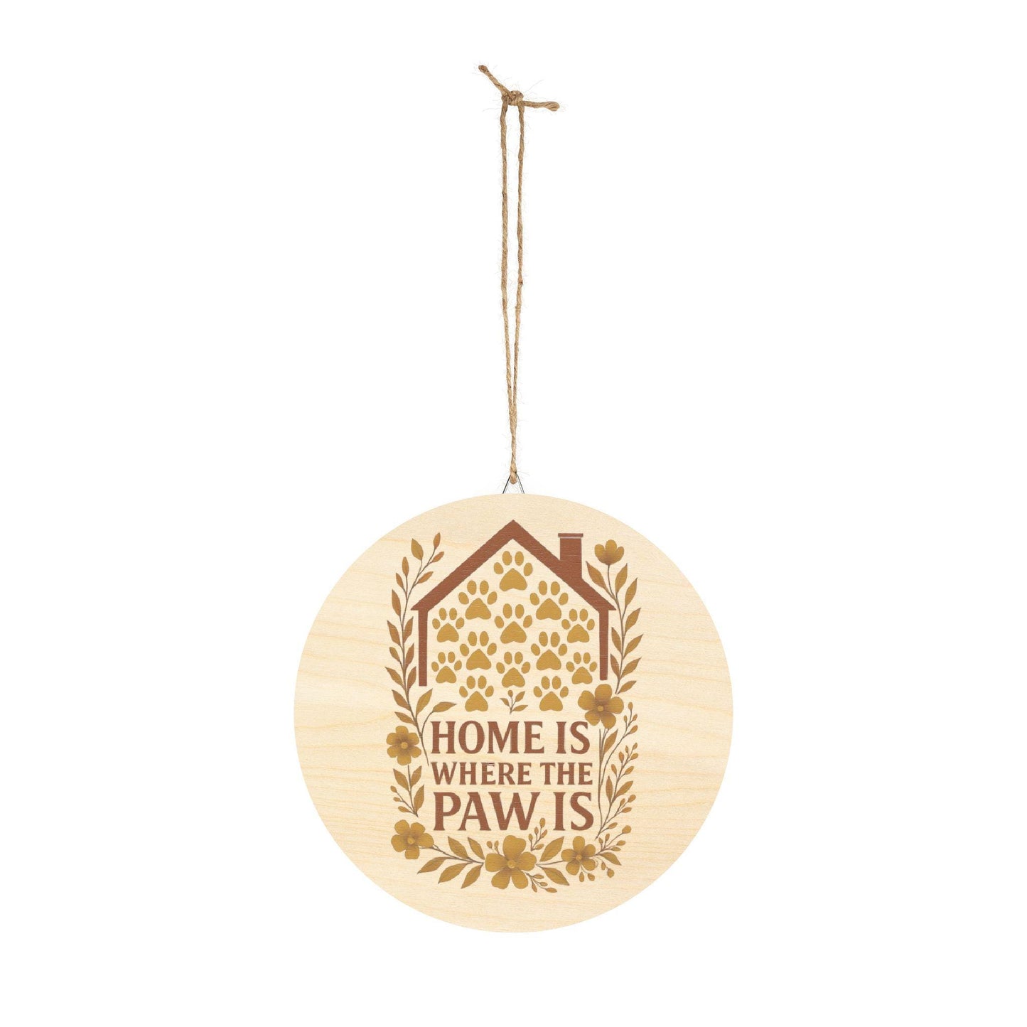 Paw Print Wooden Sign: Rustic Pet Lover Wall Art