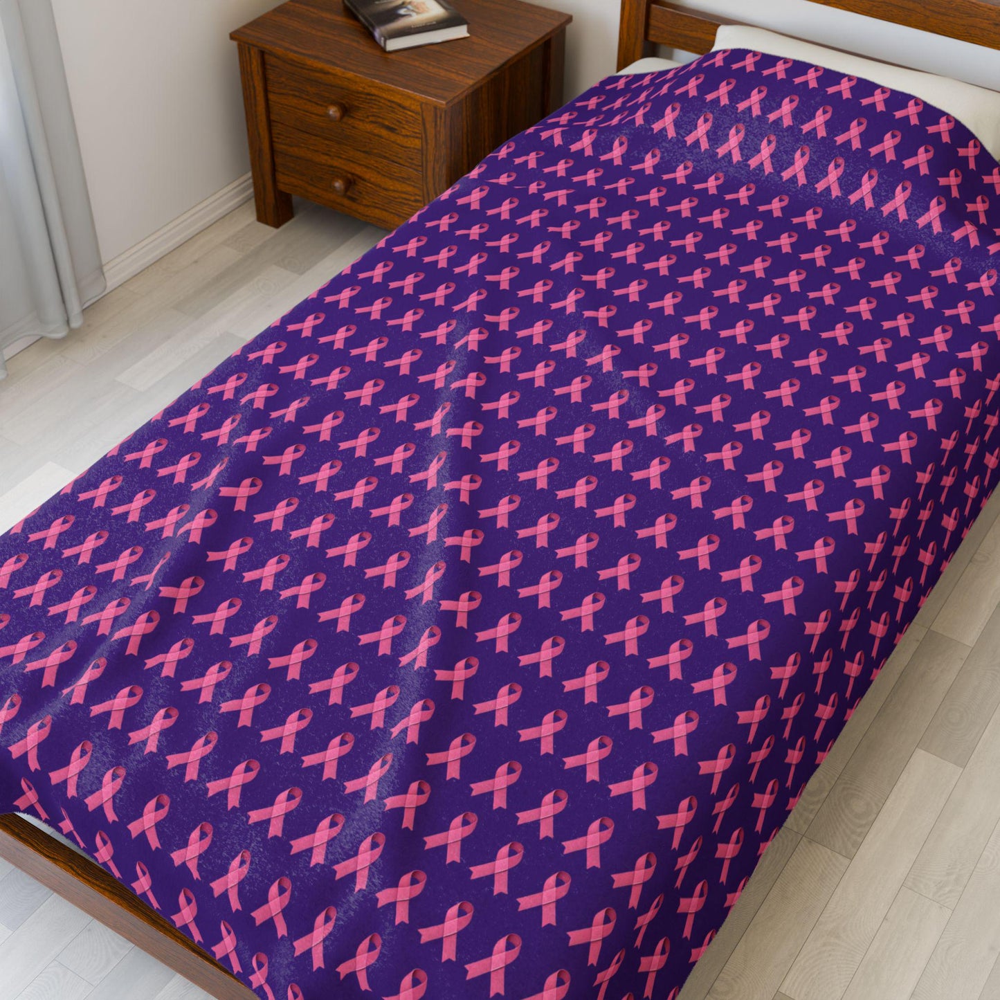 Soft Pink Velveteen Plush Blanket: Cozy Throw, Comfort Gift