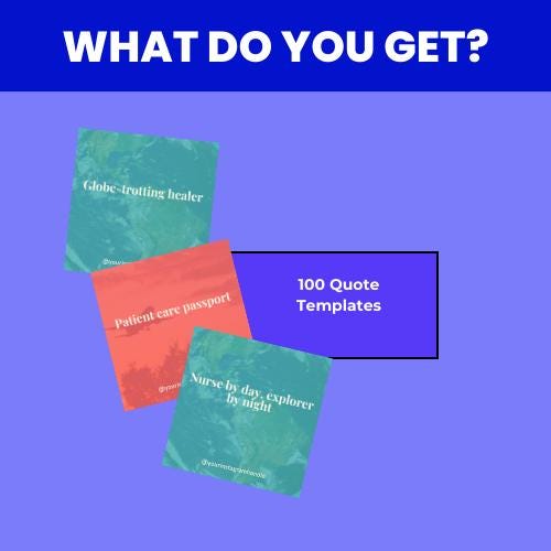 Travel Nurse Quotes: 100 Editable Canva Templates (Digital Download)