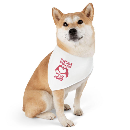 Breast Cancer Awareness Pet Bandana: Stylish Polyester Dog Collar