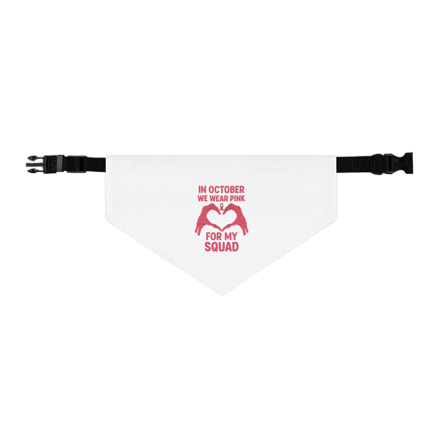 Breast Cancer Awareness Pet Bandana: Stylish Polyester Dog Collar