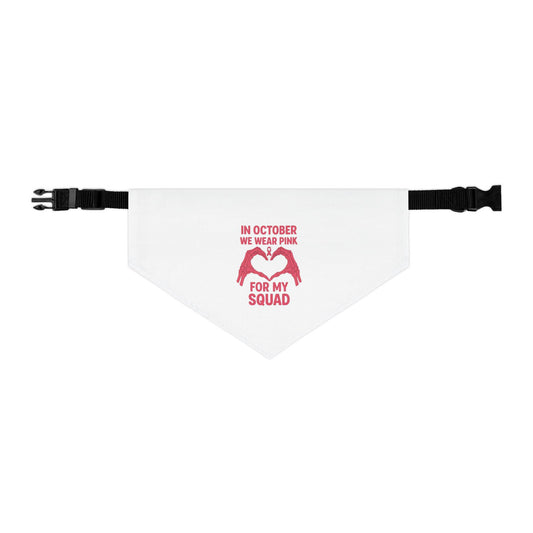 Breast Cancer Awareness Pet Bandana: Stylish Polyester Dog Collar