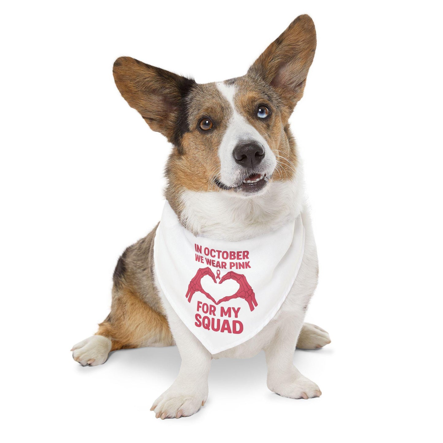 Breast Cancer Awareness Pet Bandana: Stylish Polyester Dog Collar