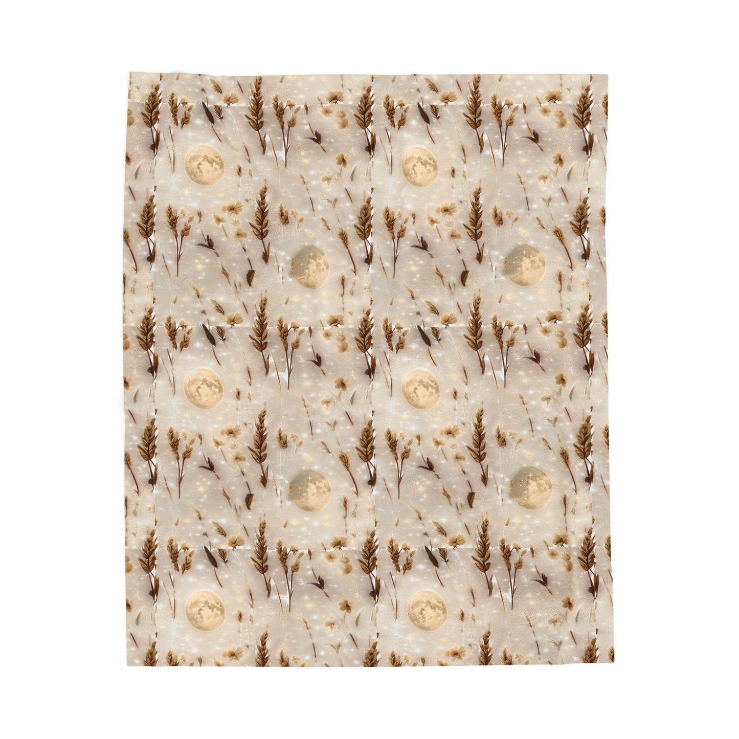 Velveteen Plush Blanket: Harvest Moon Throw, Cozy Home Decor