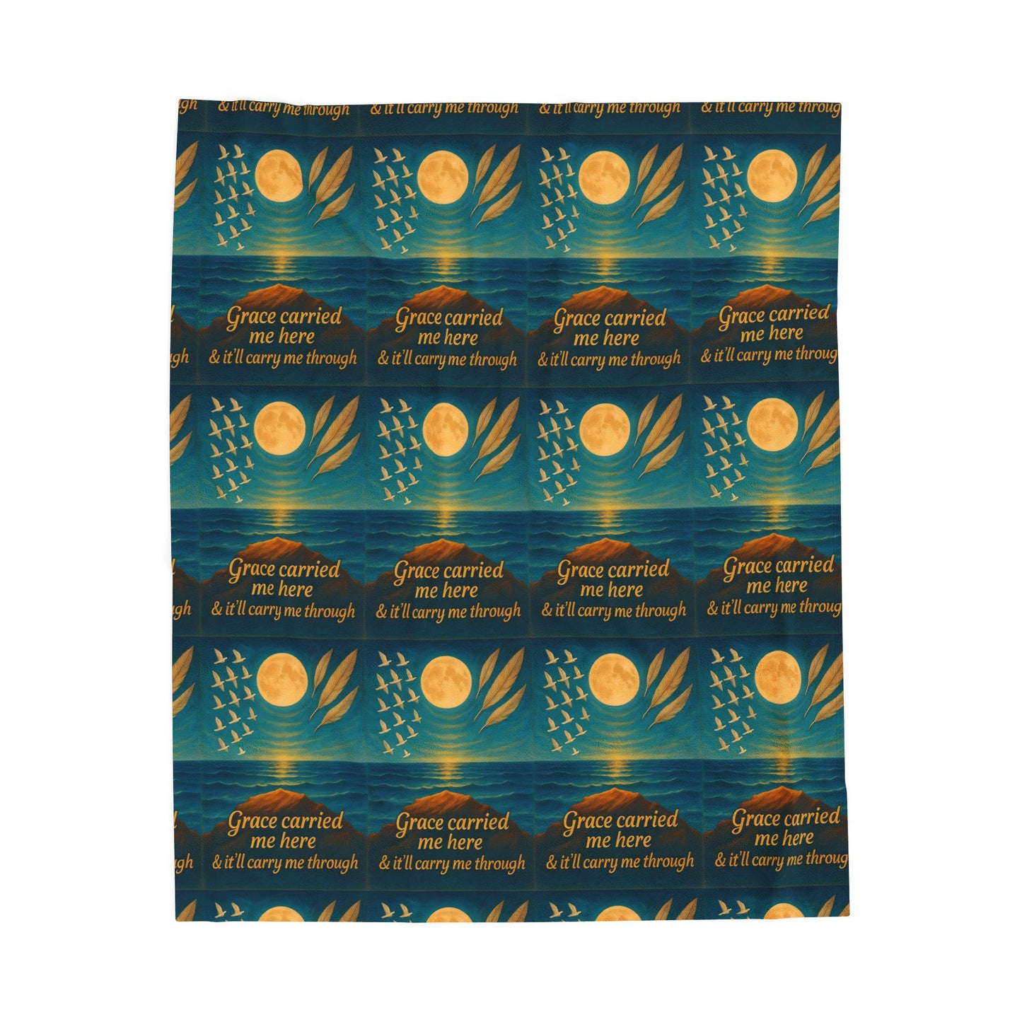 Inspirational Velveteen Plush Blanket: Grace Theme, Motivational Decor