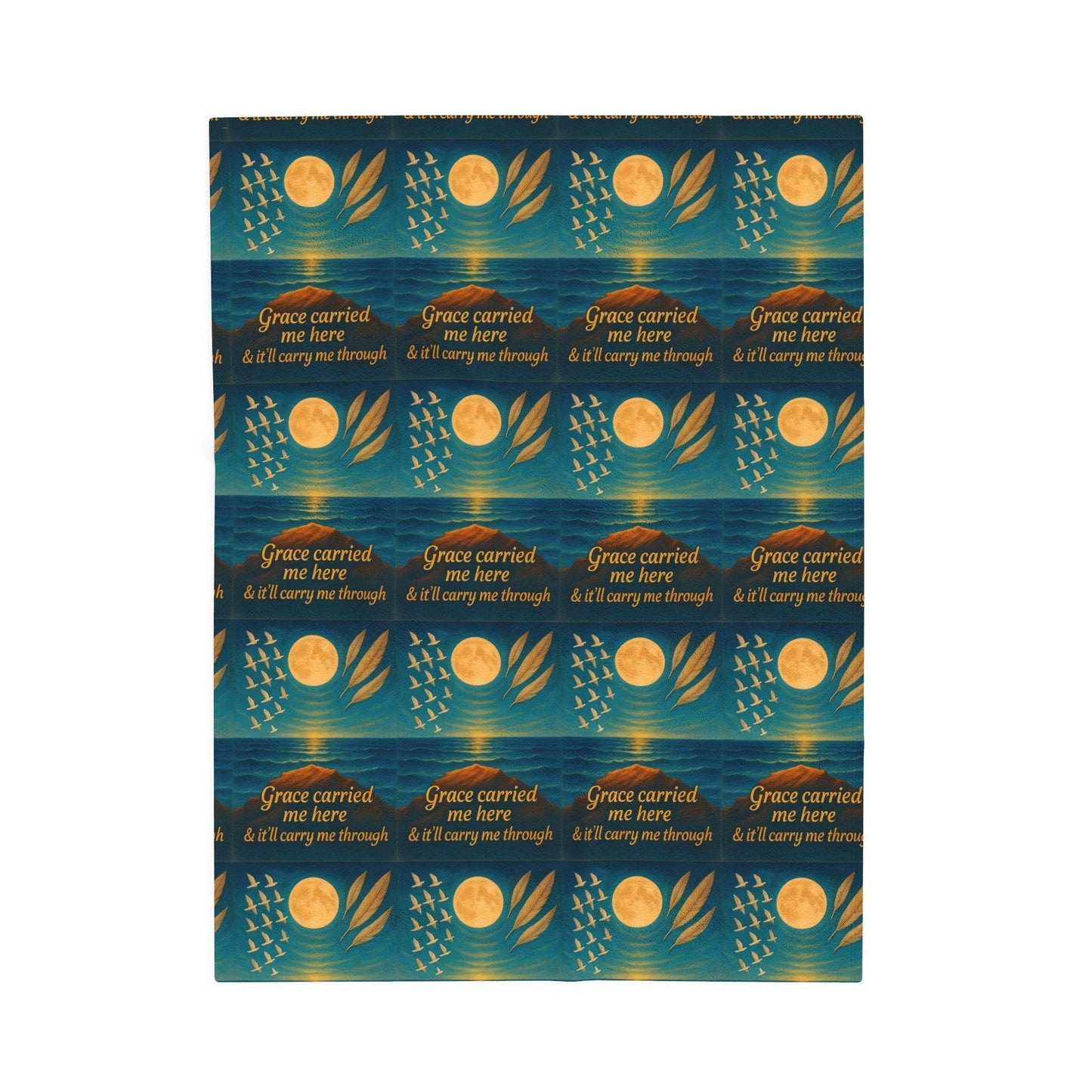 Inspirational Velveteen Plush Blanket: Grace Theme, Motivational Decor
