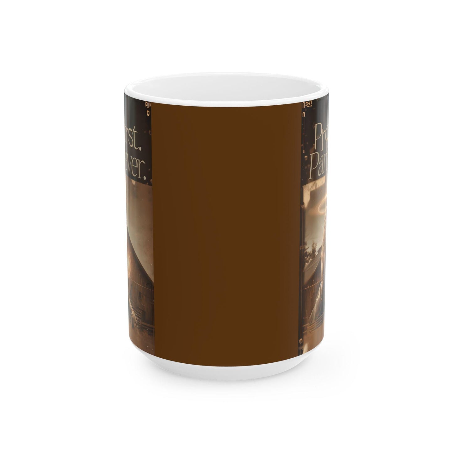 Pray First, Panic Later Ceramic Mug: Inspirational Coffee Lover Gift