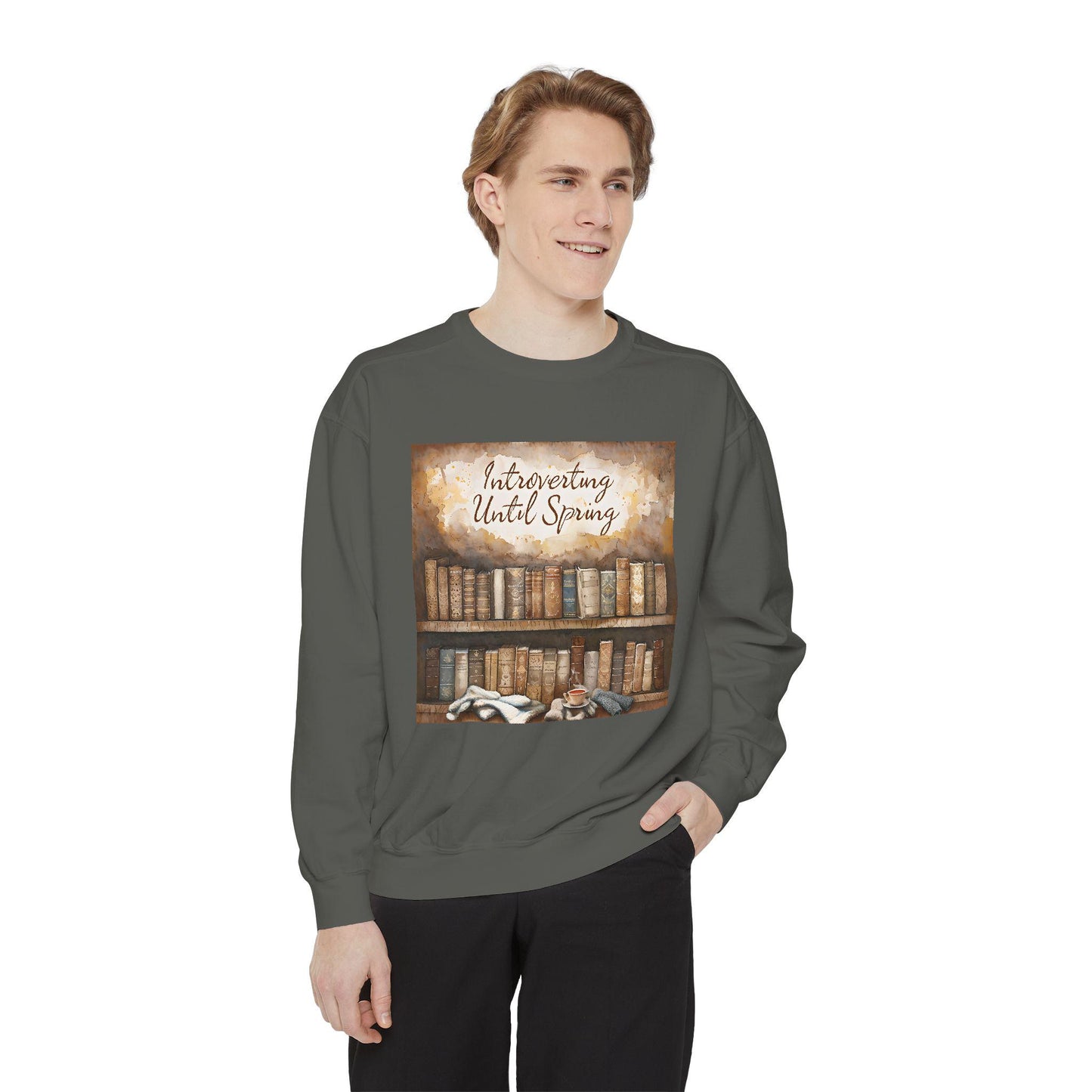 Introverting Until Spring Sweatshirt: Cozy Book Lover Apparel
