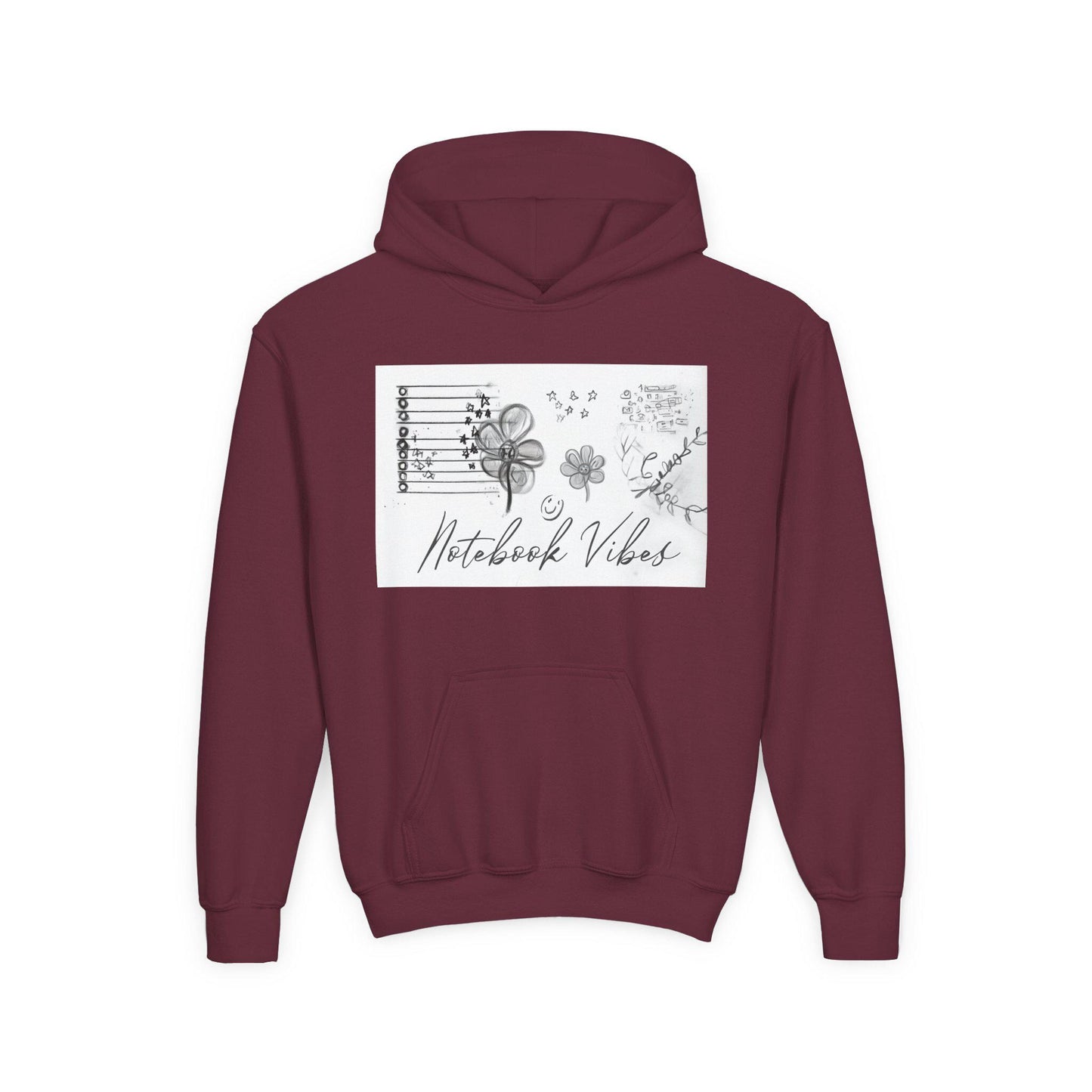Notebook Vibes Youth Hoodie: Cozy Cotton-Blend Sweatshirt