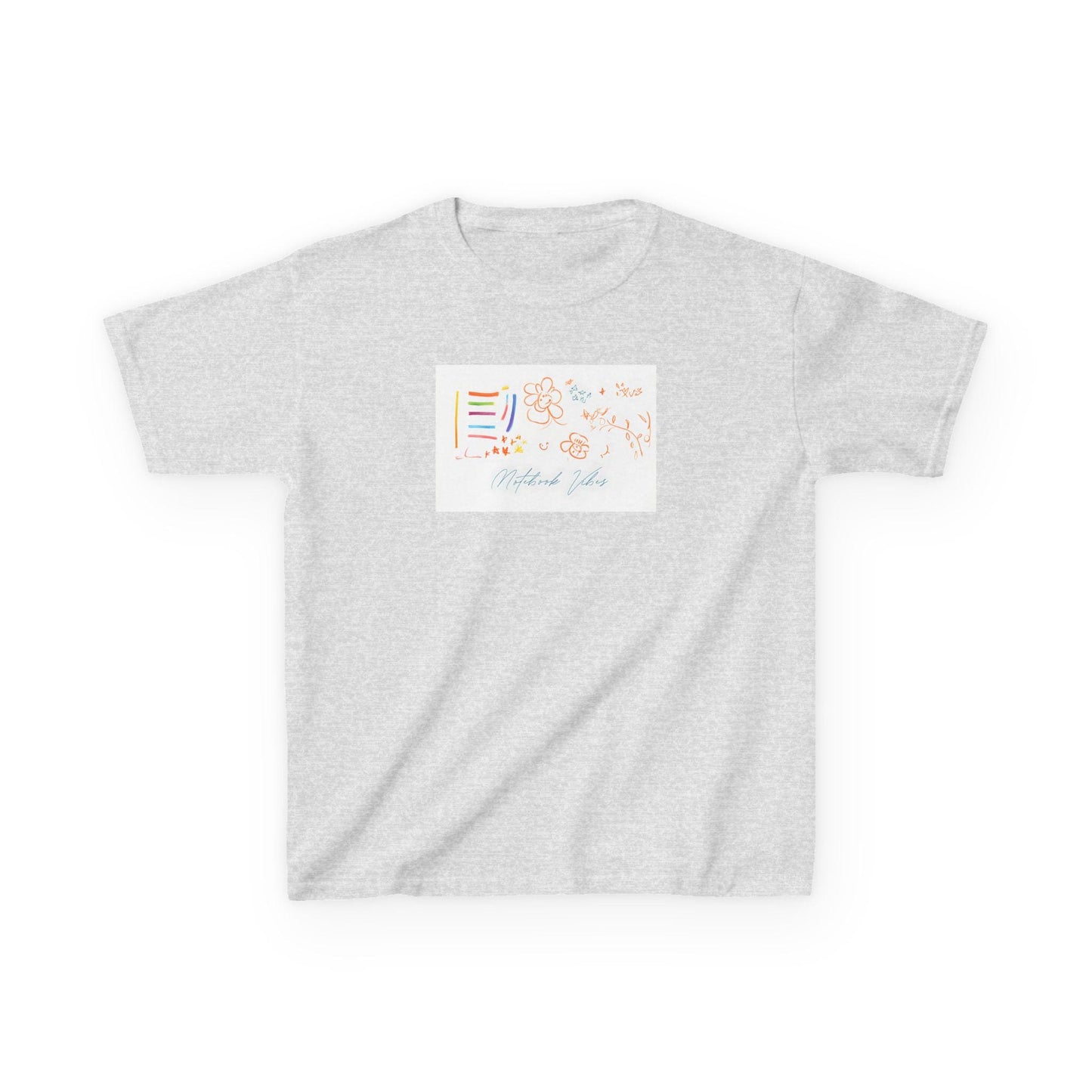 Kids Heavy Cotton Tee: Fun Notebook Graphic Unisex Shirt