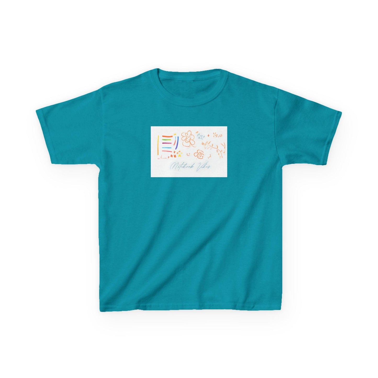 Kids Heavy Cotton Tee: Fun Notebook Graphic Unisex Shirt