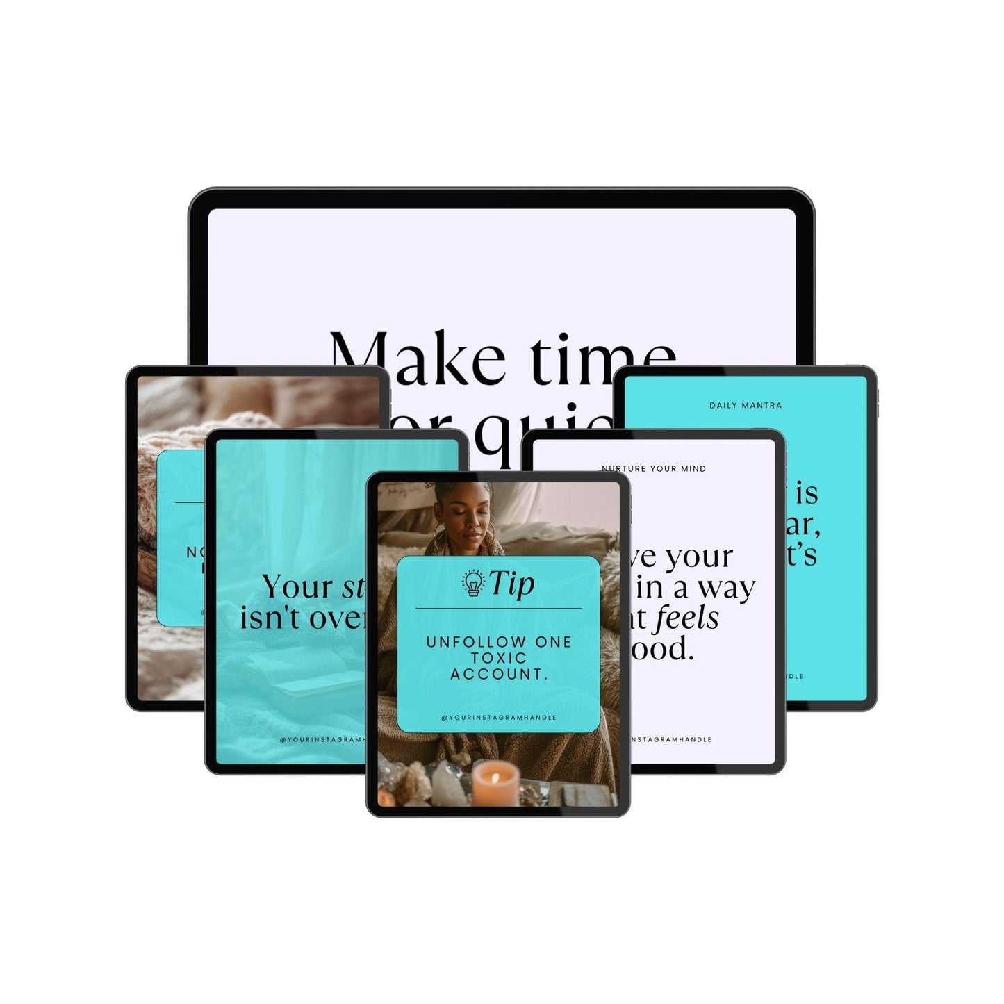 100 Editable Mental Health Quote Templates | Canva Instagram Posts | Self-Care & Wellness Bundle, Digital Download