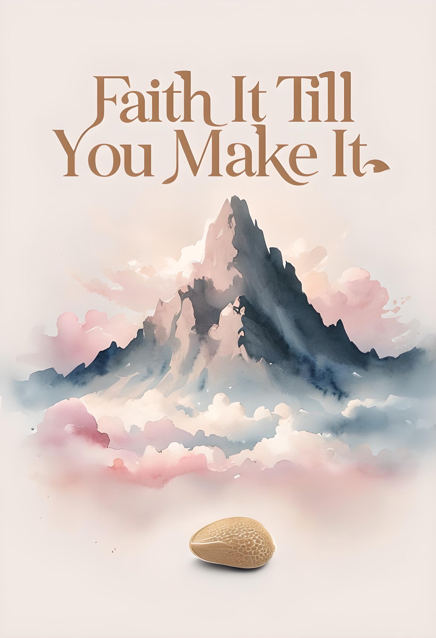 Mustard Seed Christian Print: Pastel Mountain Bible Verse Art (Digital Download)