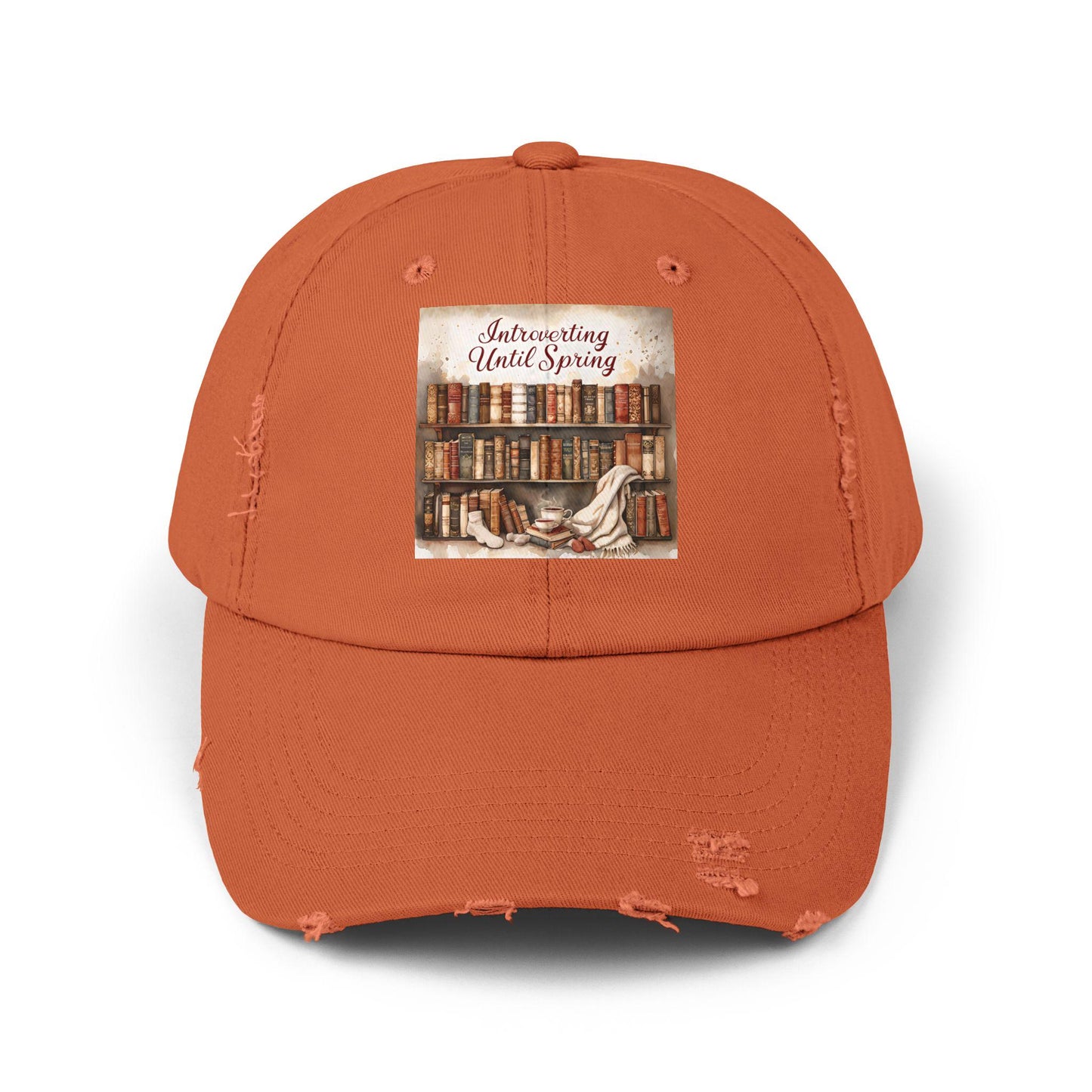 Introverting Until Spring Distressed Cap: Cozy Book Lover Gift