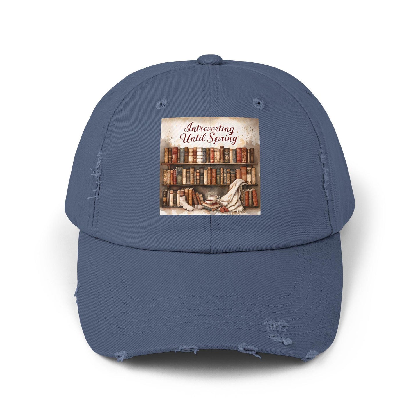 Introverting Until Spring Distressed Cap: Cozy Book Lover Gift