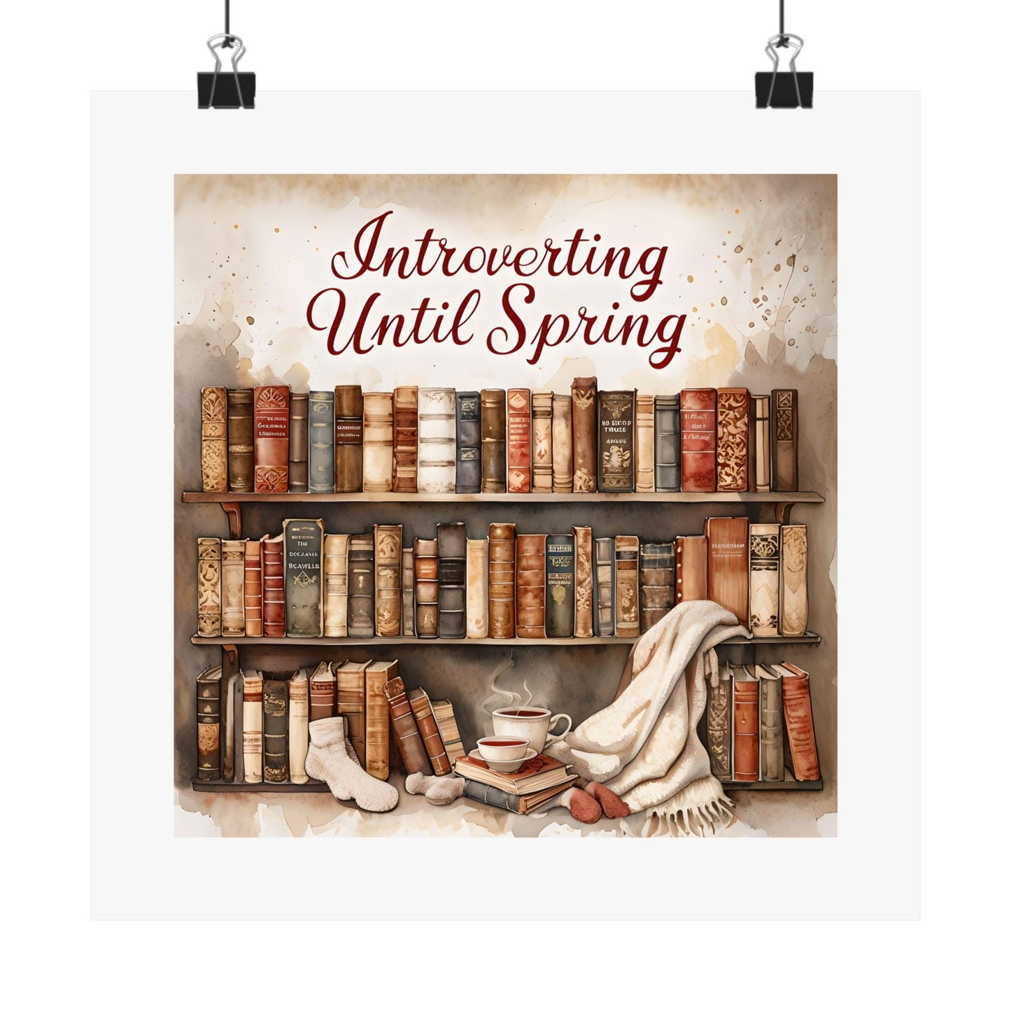 Cozy Book Lover Poster: Vintage Reading Room Decor