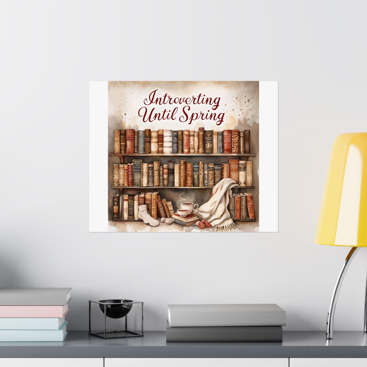 Cozy Book Lover Poster: Vintage Reading Room Decor