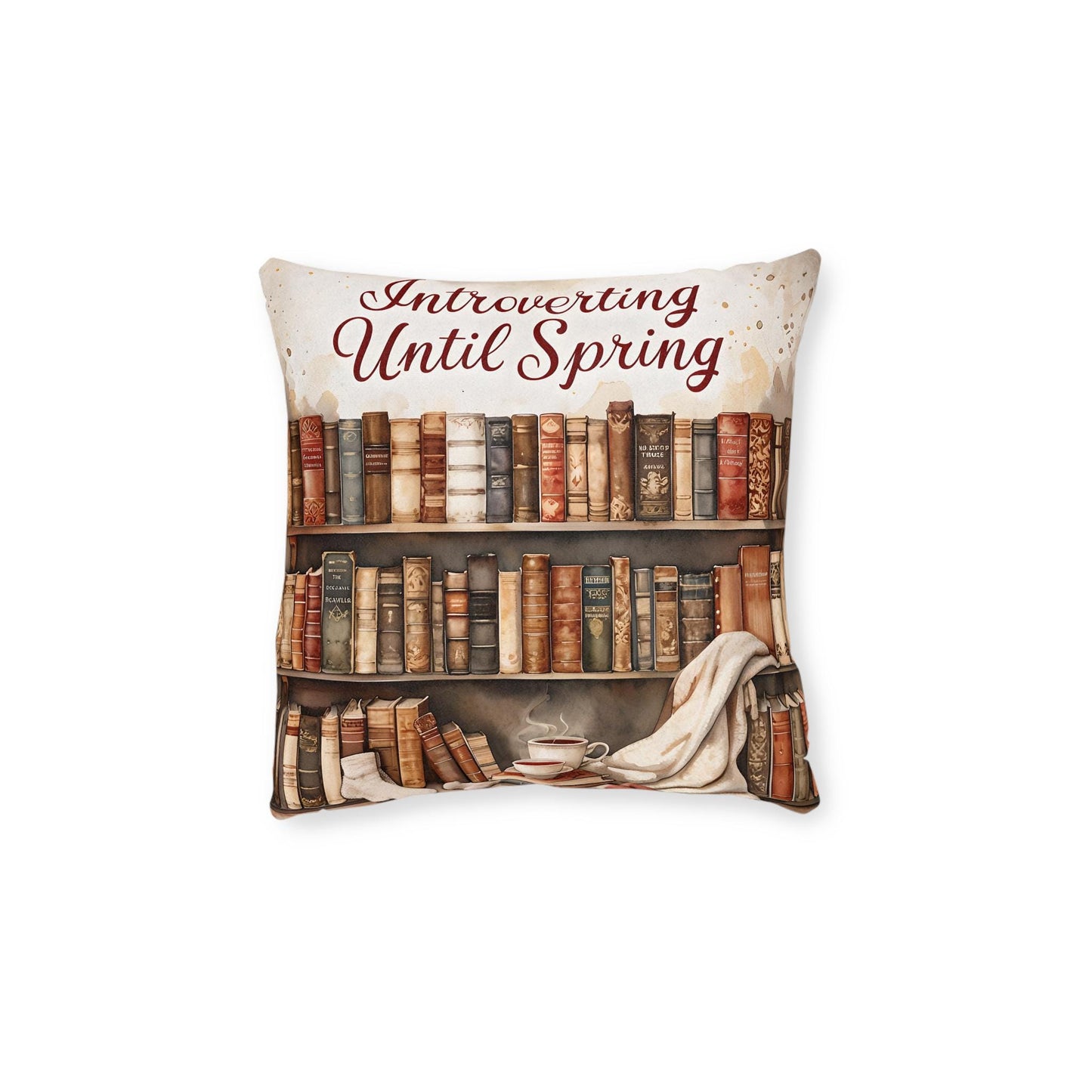 Cozy Bookshelf Pillow: Literary Home Decor for Book Lovers