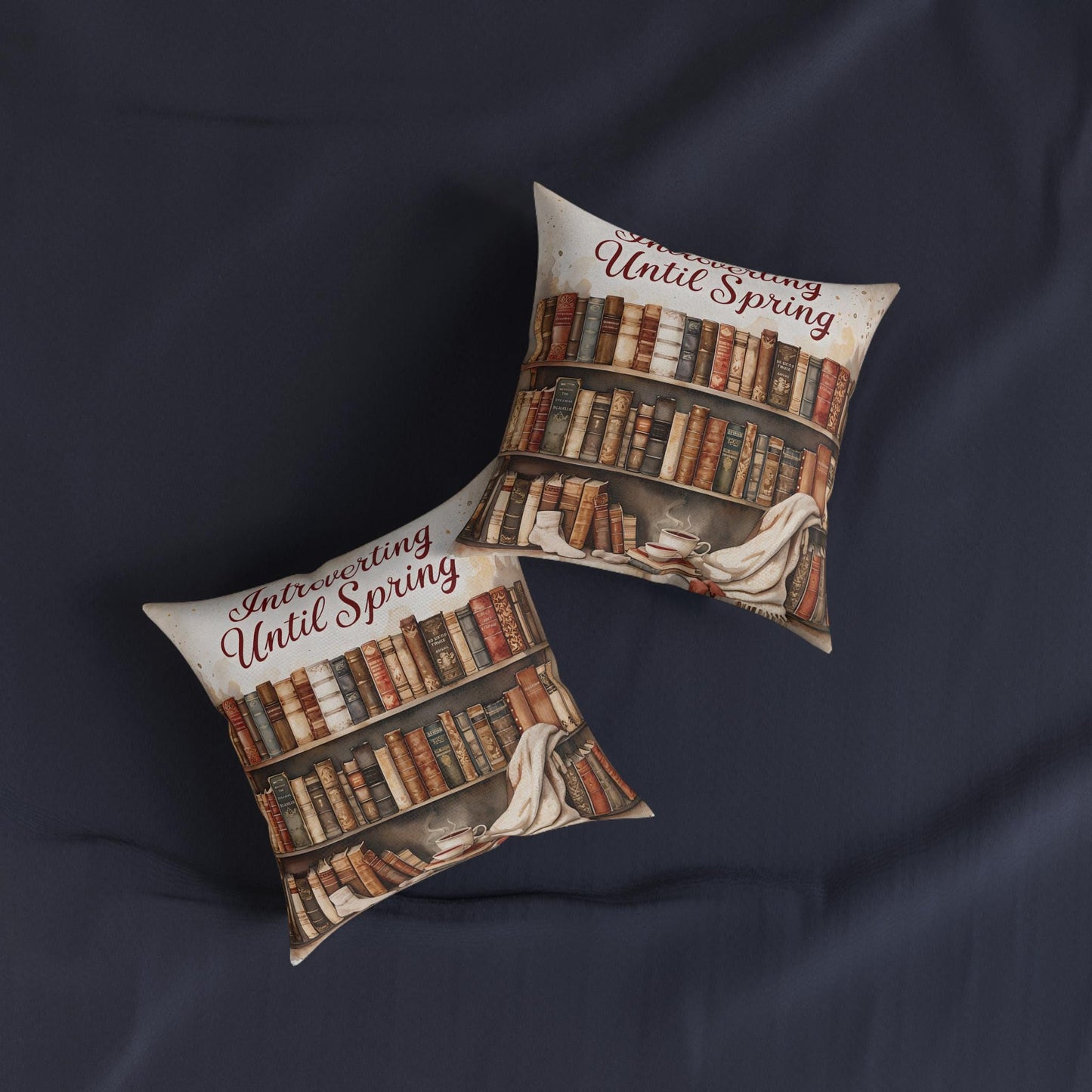 Cozy Bookshelf Pillow: Literary Home Decor for Book Lovers