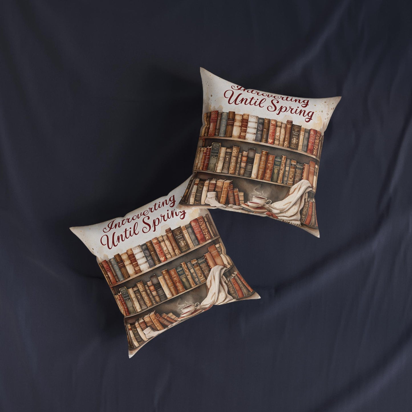 Cozy Bookshelf Pillow: Literary Home Decor for Book Lovers