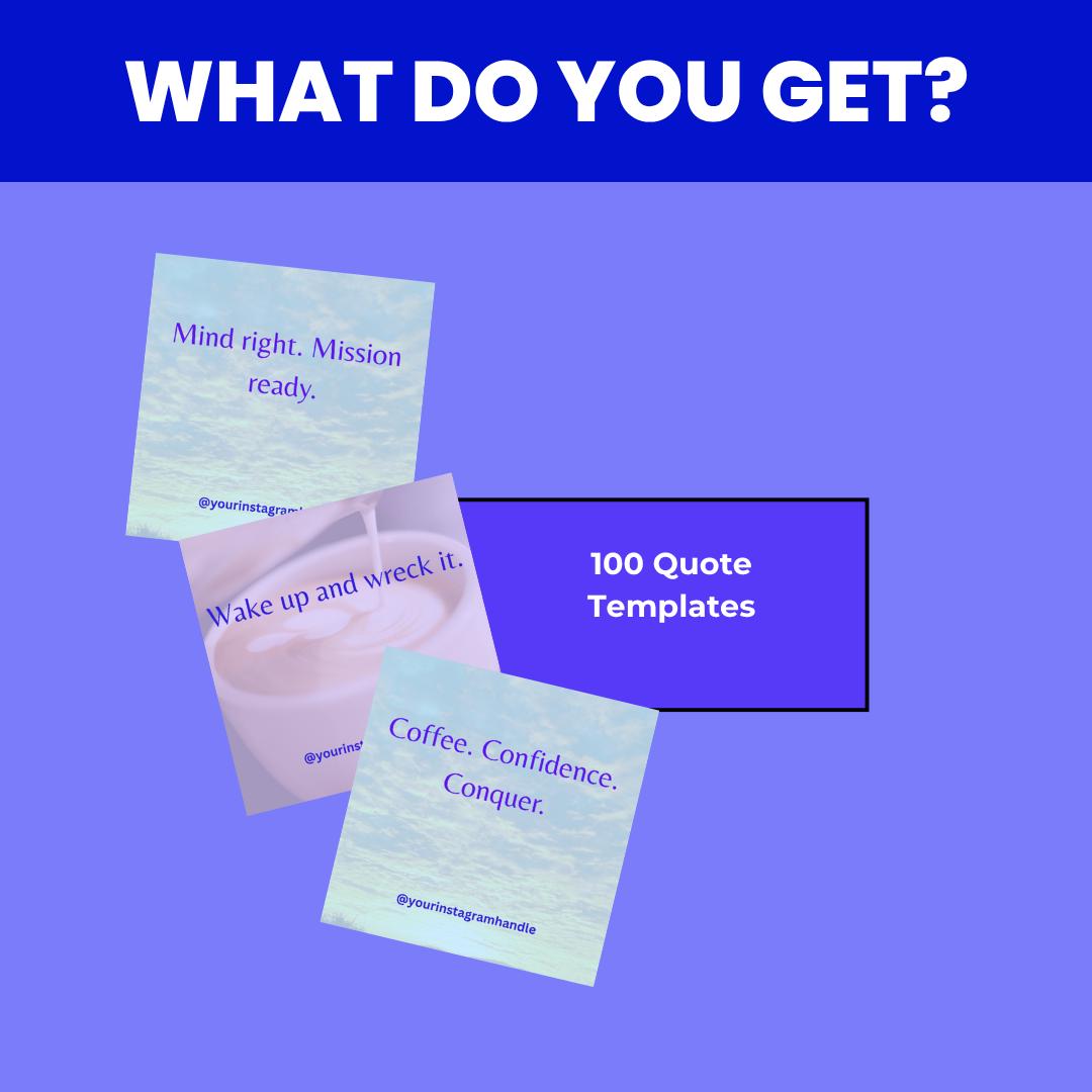 100 Morning Motivation Canva Templates | Sunrise Quote Bundle Editable