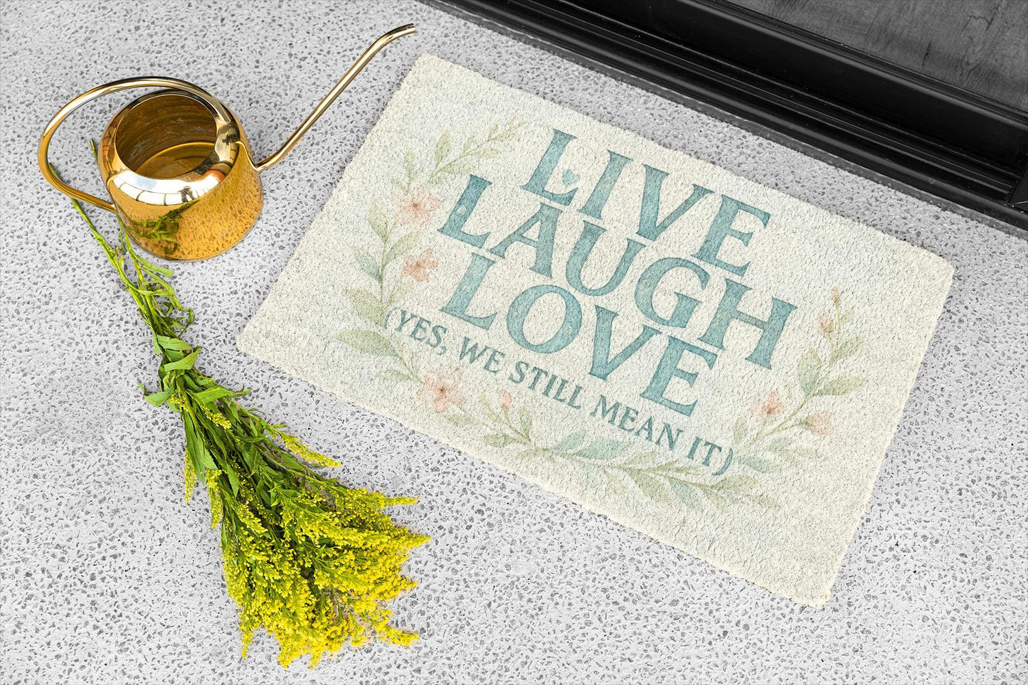 Live Laugh Love Doormat: Eco-Friendly Coir, Anti-Slip Entryway Rug