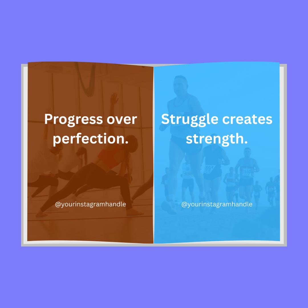 Fitness Motivation Quotes Canva Template: Editable Wellness Social Media Graphics (Digital Download)