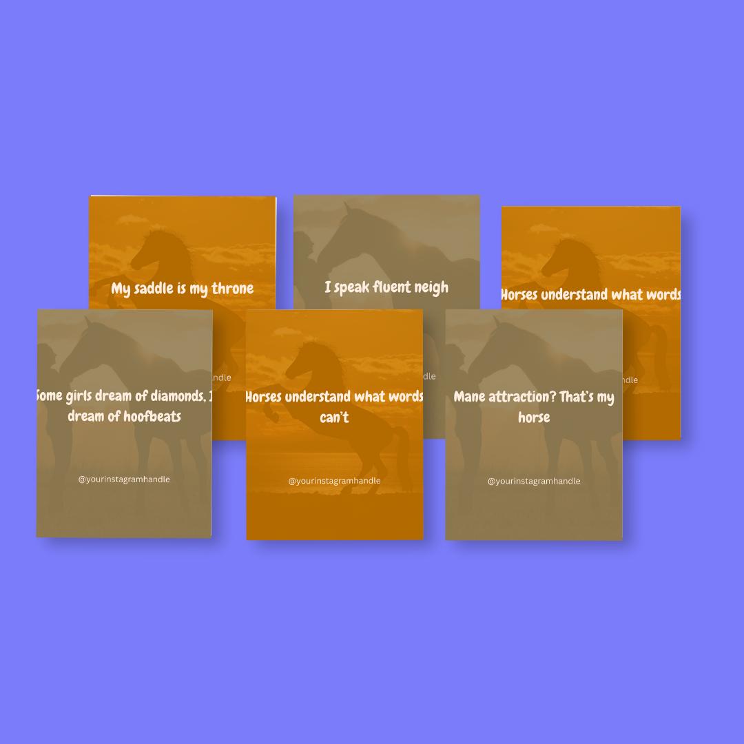 Horse Lover Quote Templates: Canva Editable Equestrian Bundle (Digital Download)