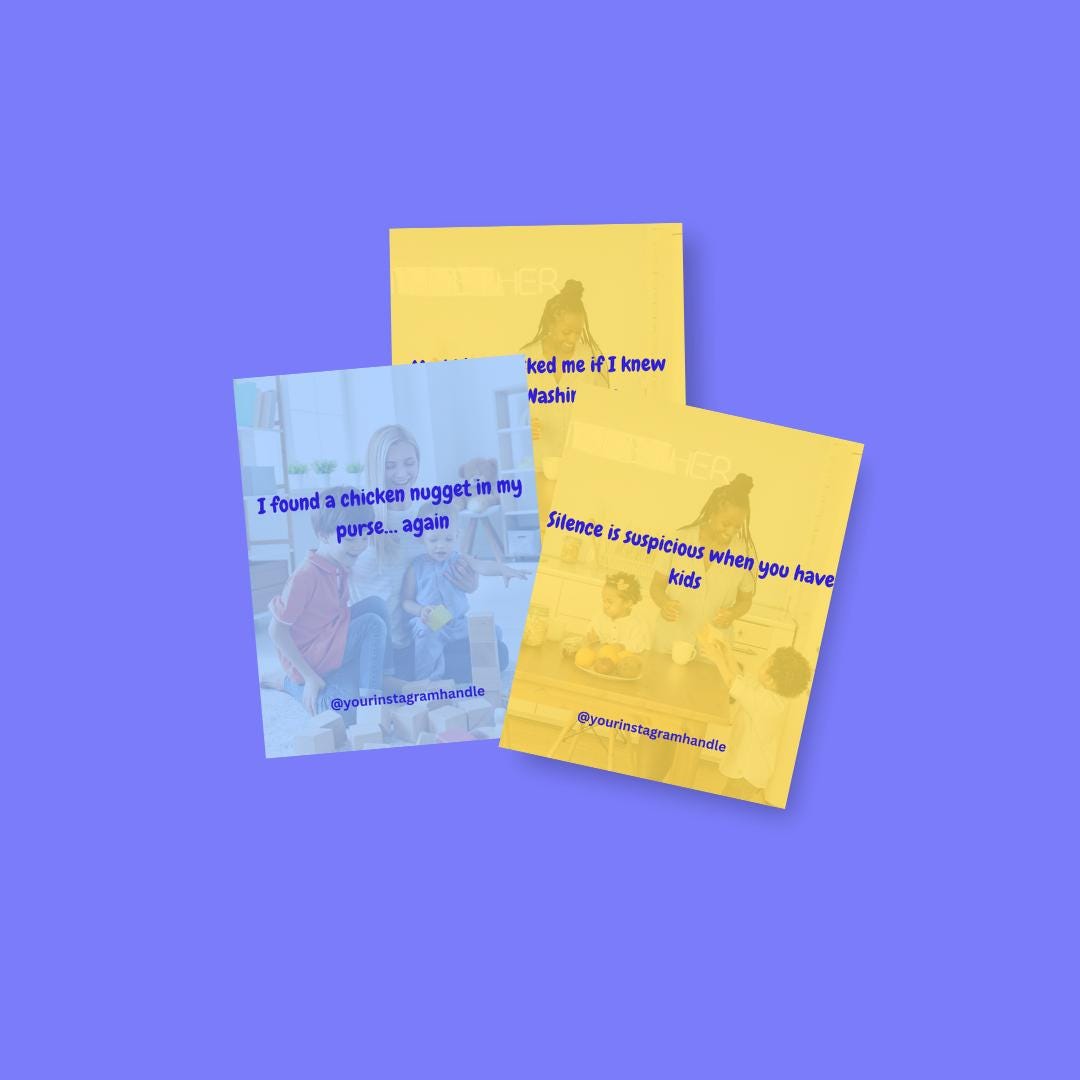 100 Funny Parenting Quotes Canva Template: Mom & Dad Humor (Digital Download