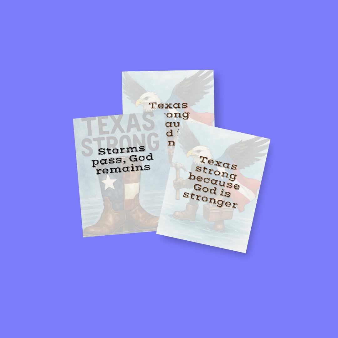 Texas Strong Faith Quotes: Christian Canva Templates (PNG Digital Download)