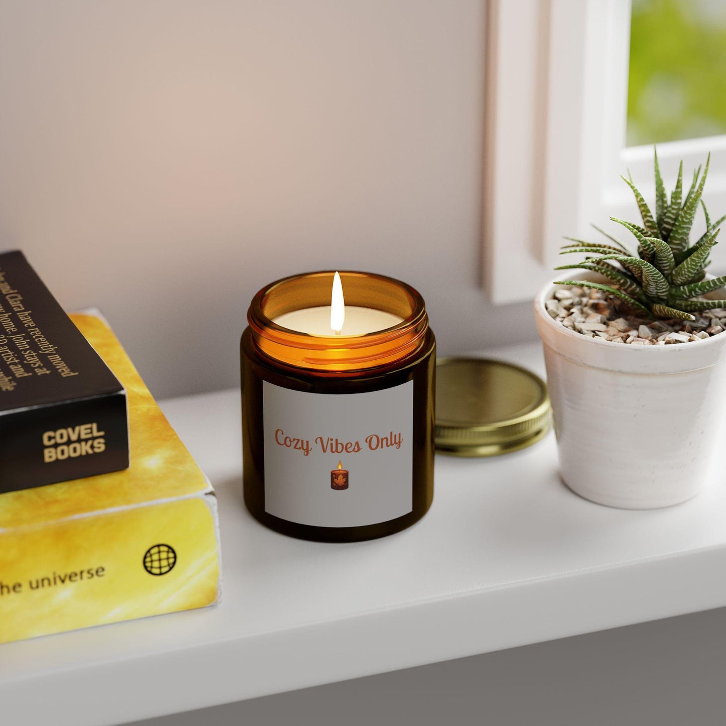 Cozy Scented Candle: Coconut Apricot Wax, Aromatherapy Home Decor