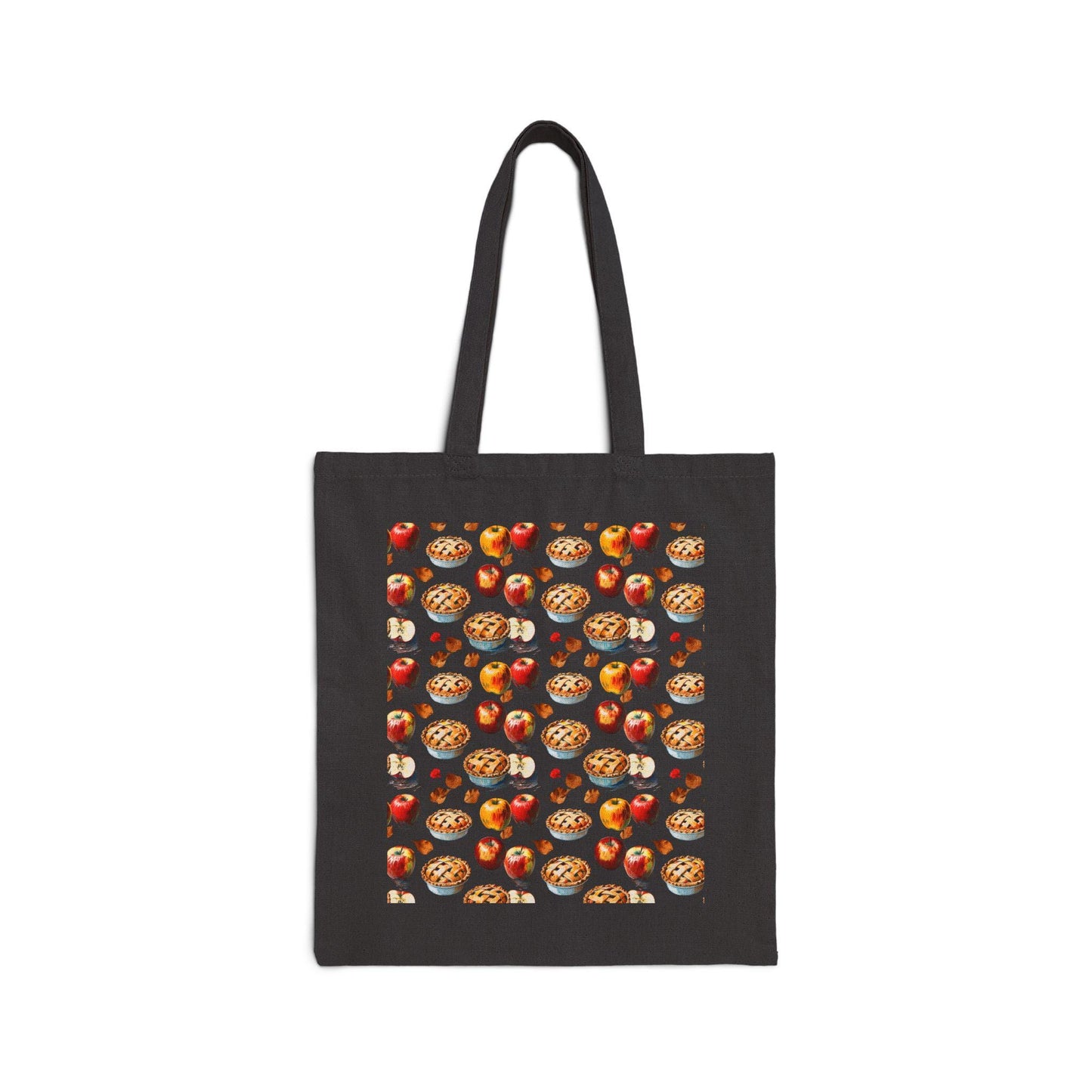 Cute Foodie Cotton Canvas Tote Bag, Apple Pie Tote, Shopping Bag for Food Lovers, Grocery Tote, Eco-Friendly Bag, Gift for Chefs & Cooks