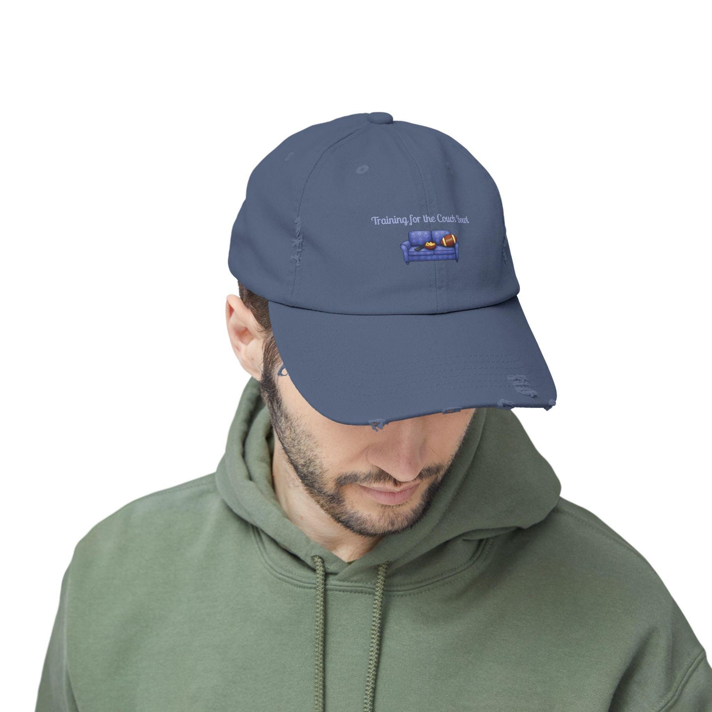 Distressed Cotton Twill Football Cap: Vintage Style Baseball Hat, Professional Spectator