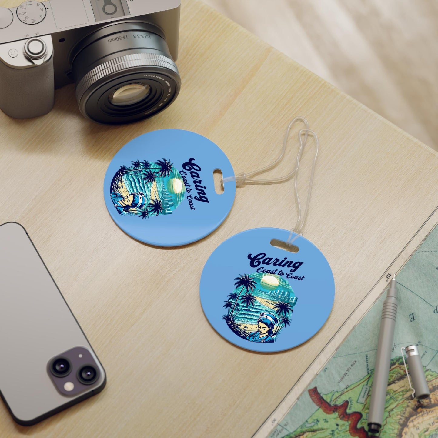 Tropical Luggage Tag: Travel Nurse, Summer Vacation Accessory